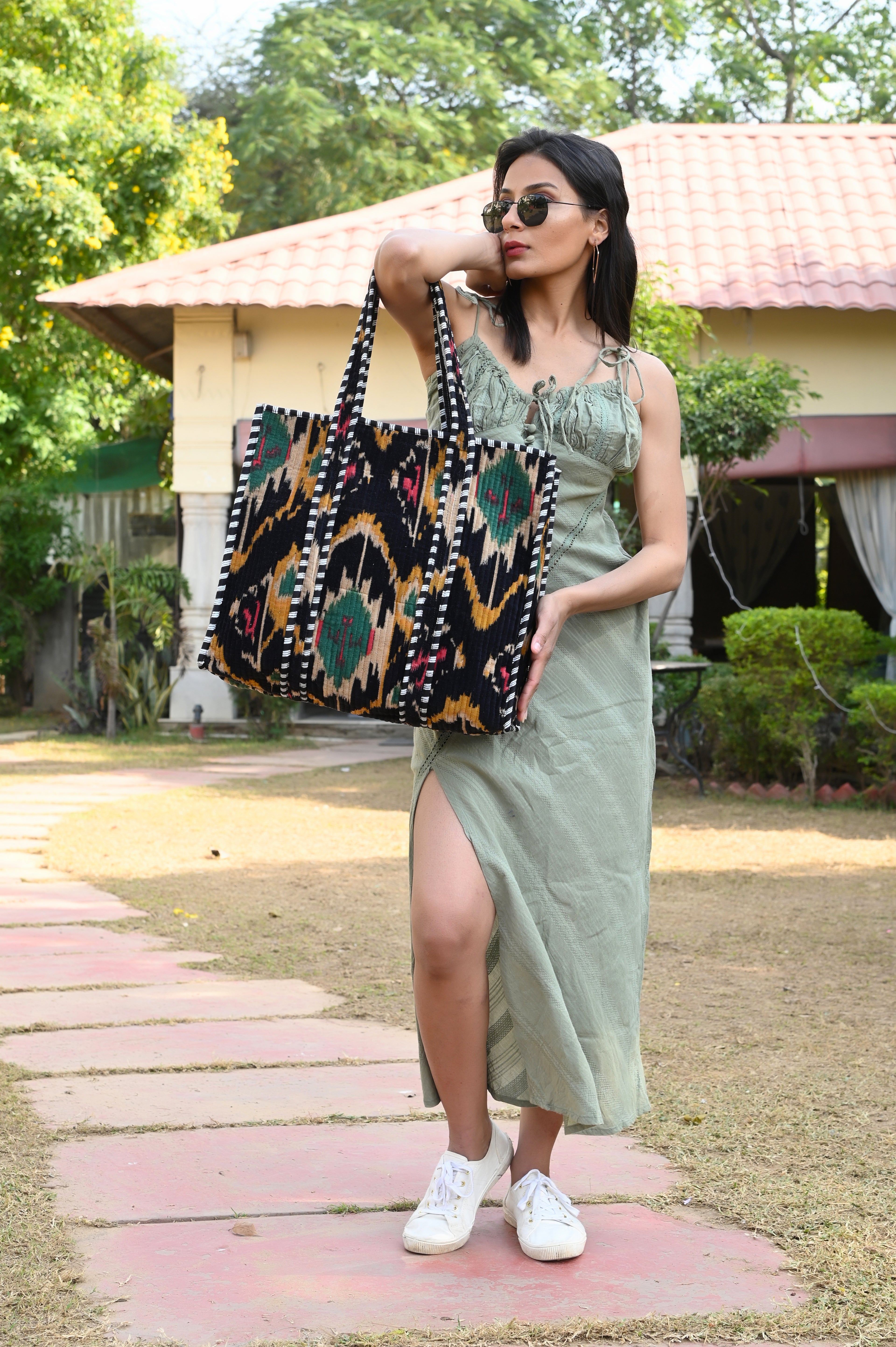 The Ikat Tote in Velvet
