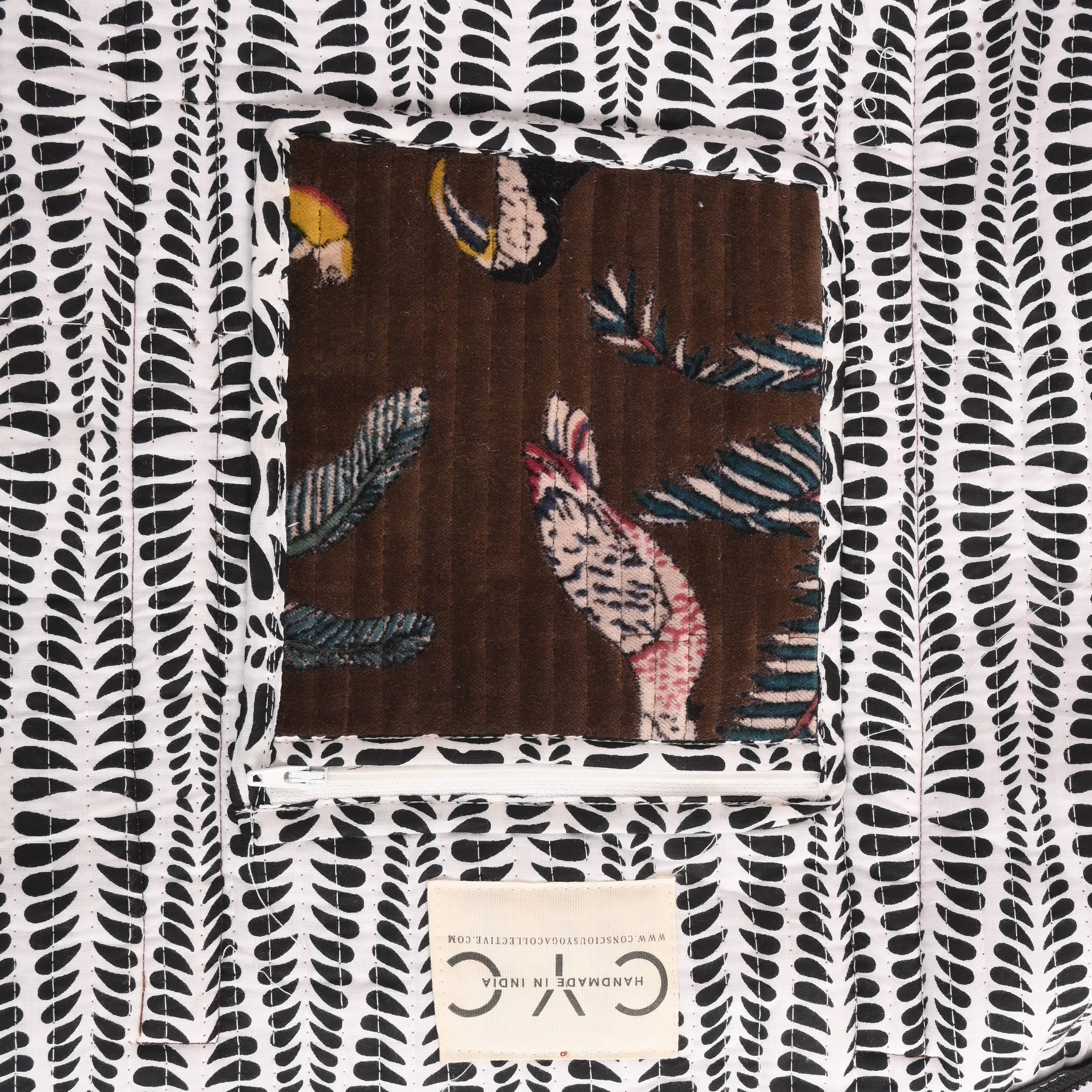 The Jungle Velvet Weekender — handmade quilted velvet weekender bag, ethically made in Rajasthan, India