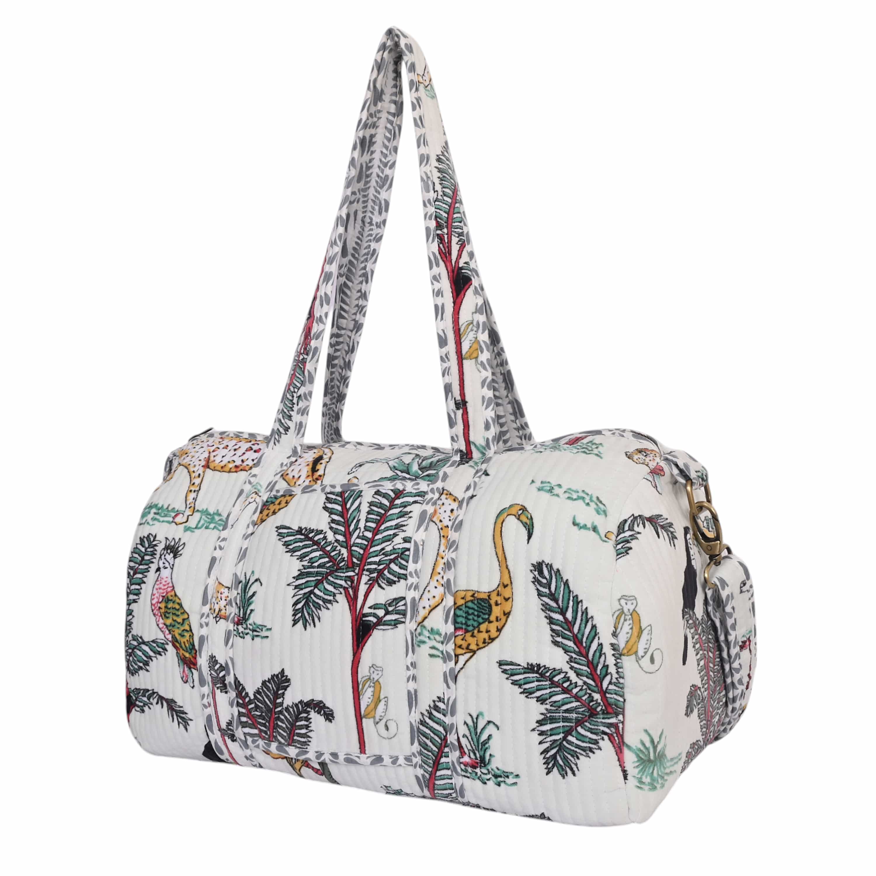 The Jungle Velvet Weekender — handmade quilted velvet weekender bag, ethically made in Rajasthan, India