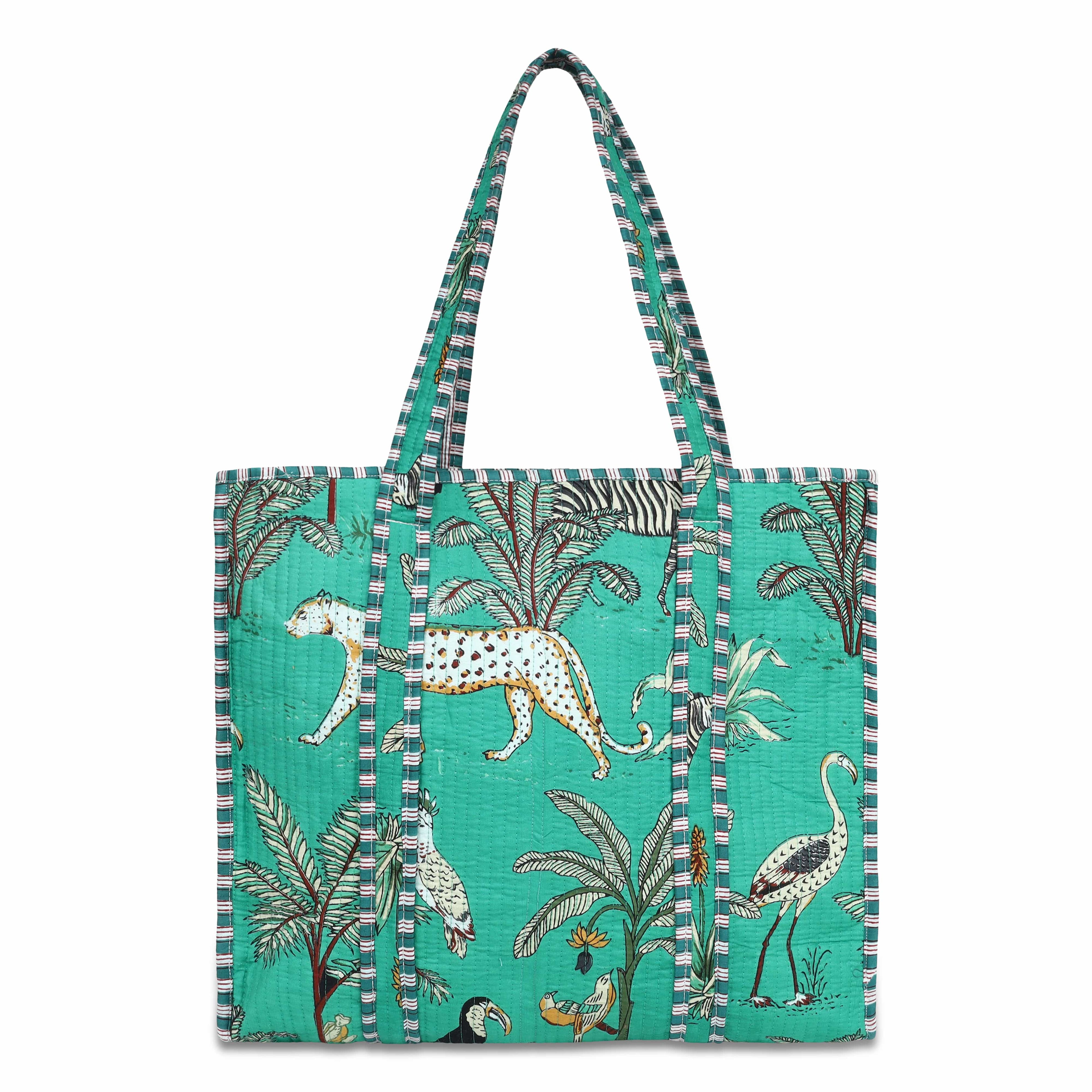 The Jungle Tote — handmade hand block printed cotton tote bag, ethically made in Rajasthan, India