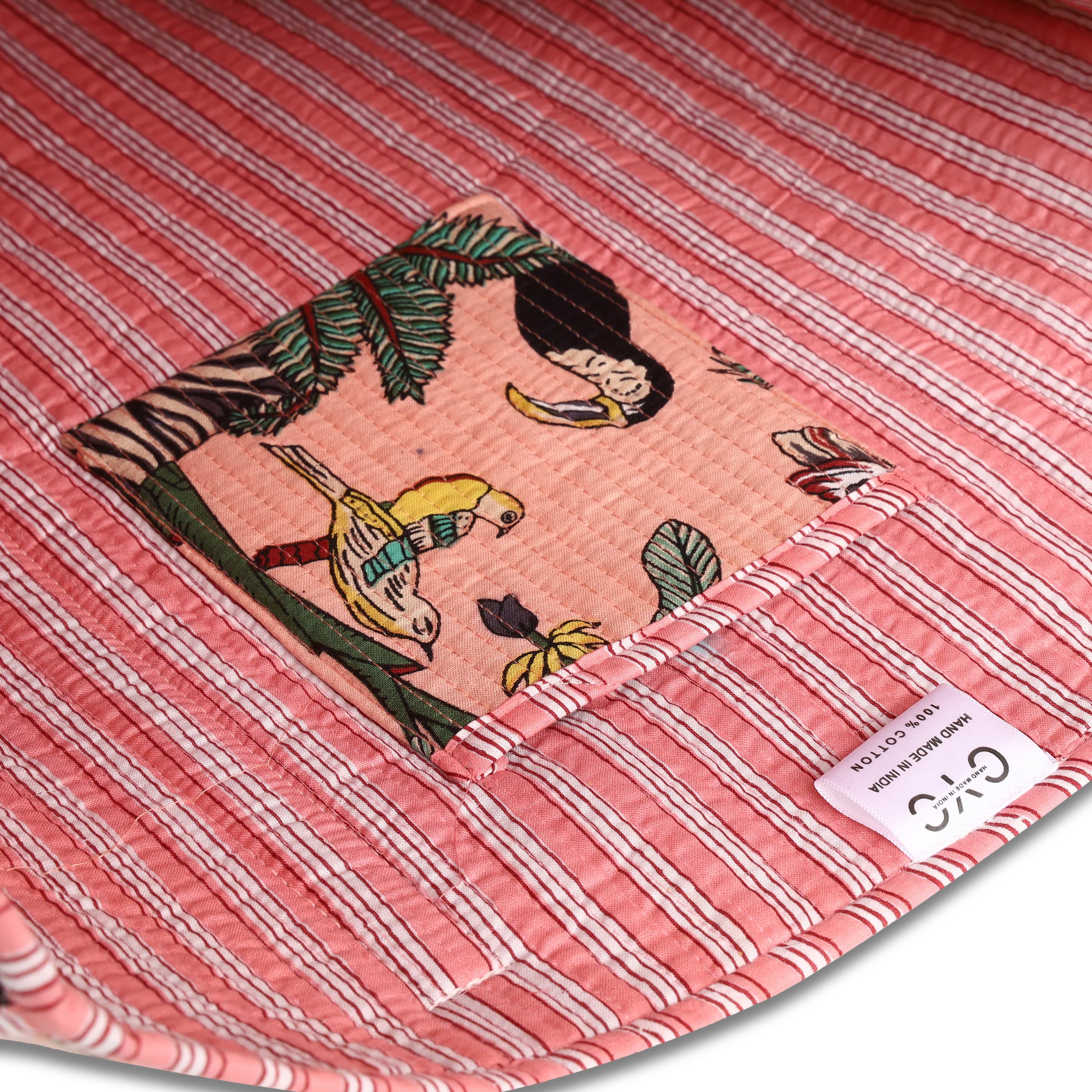 The Jungle Tote — handmade quilted cotton tote bag with bold Indian jungle print, ethically crafted in Rajasthan