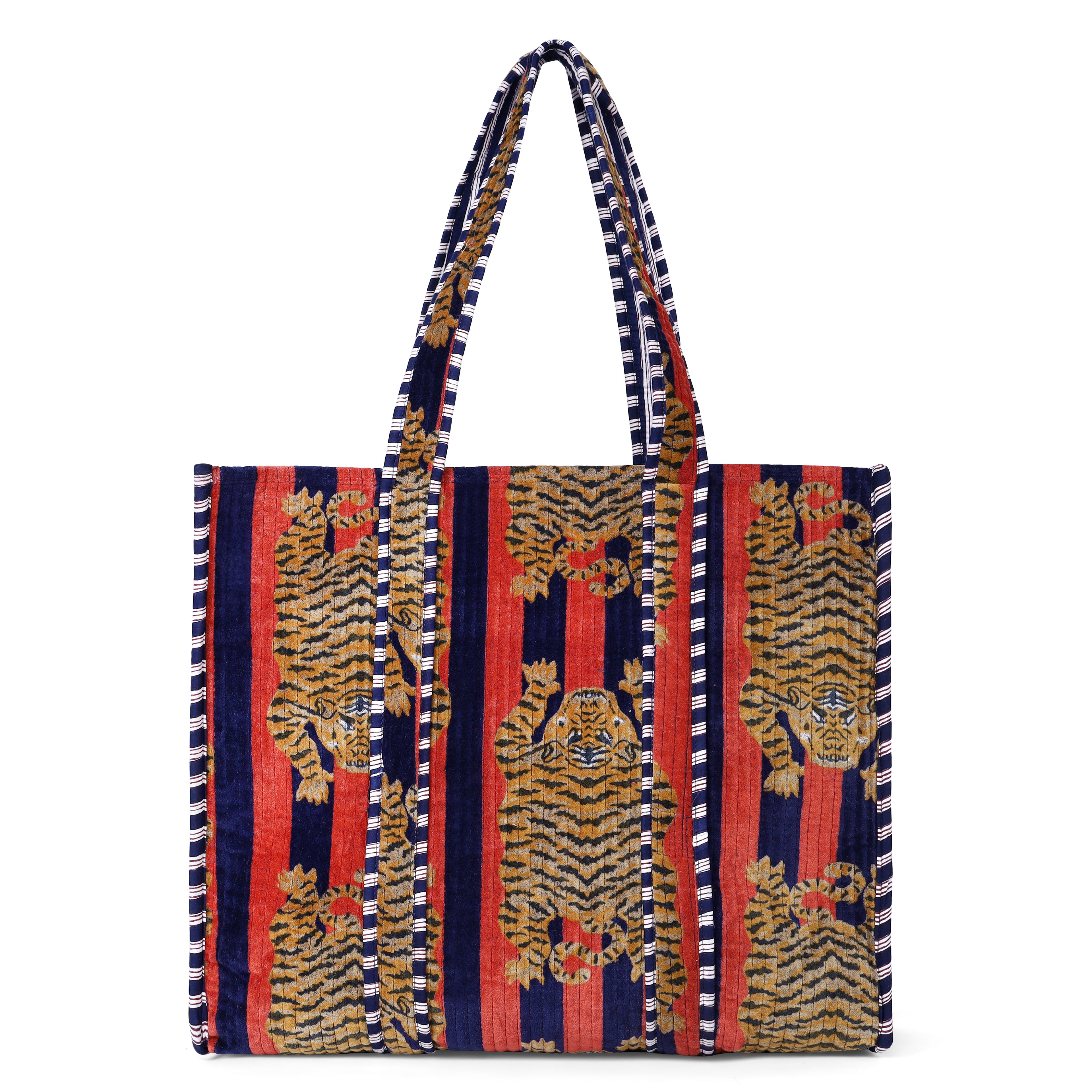 The Tibetan Tiger Tote in Velvet