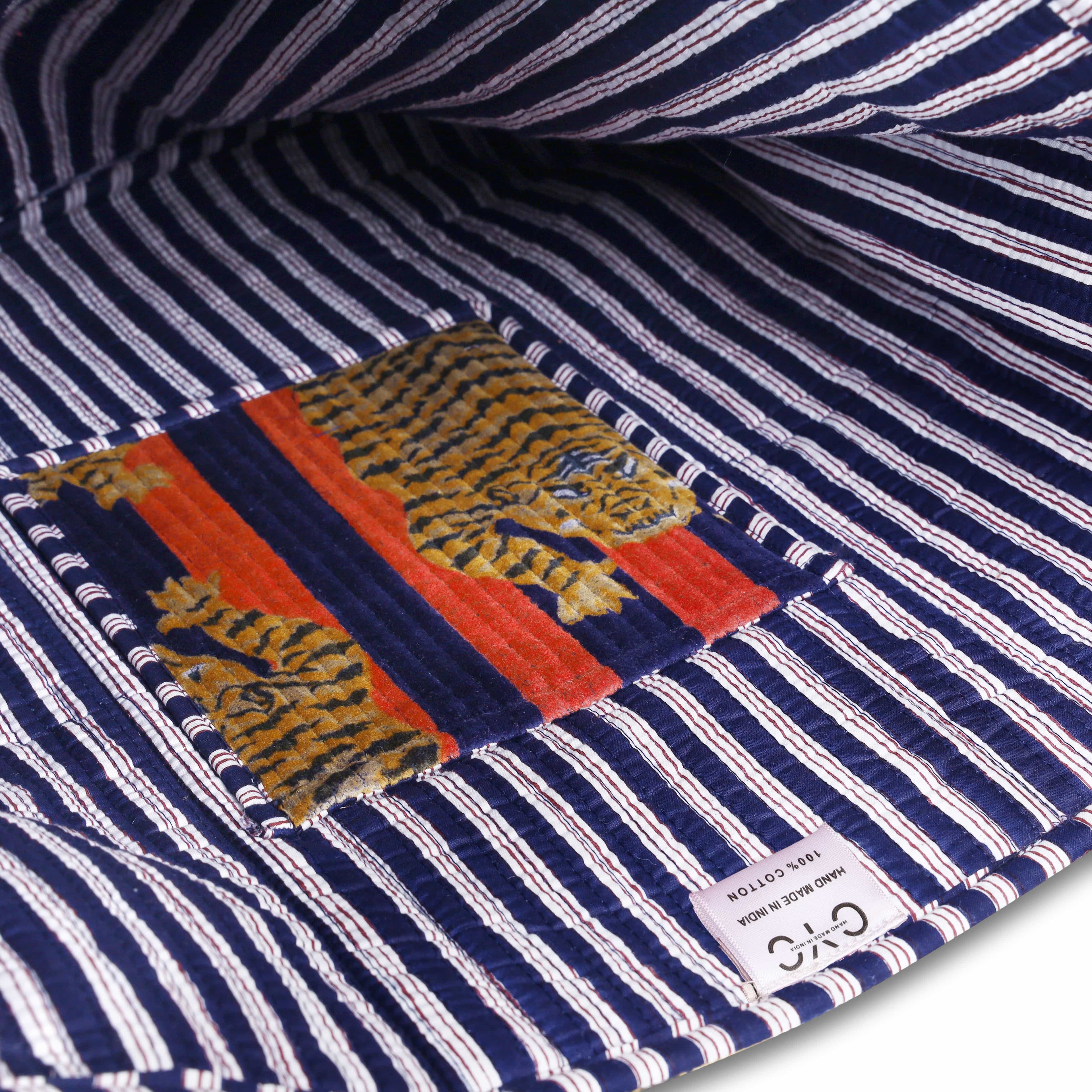 The Tibetan Tiger Tote in Velvet — handmade quilted velvet tote bag, ethically made in Rajasthan, India
