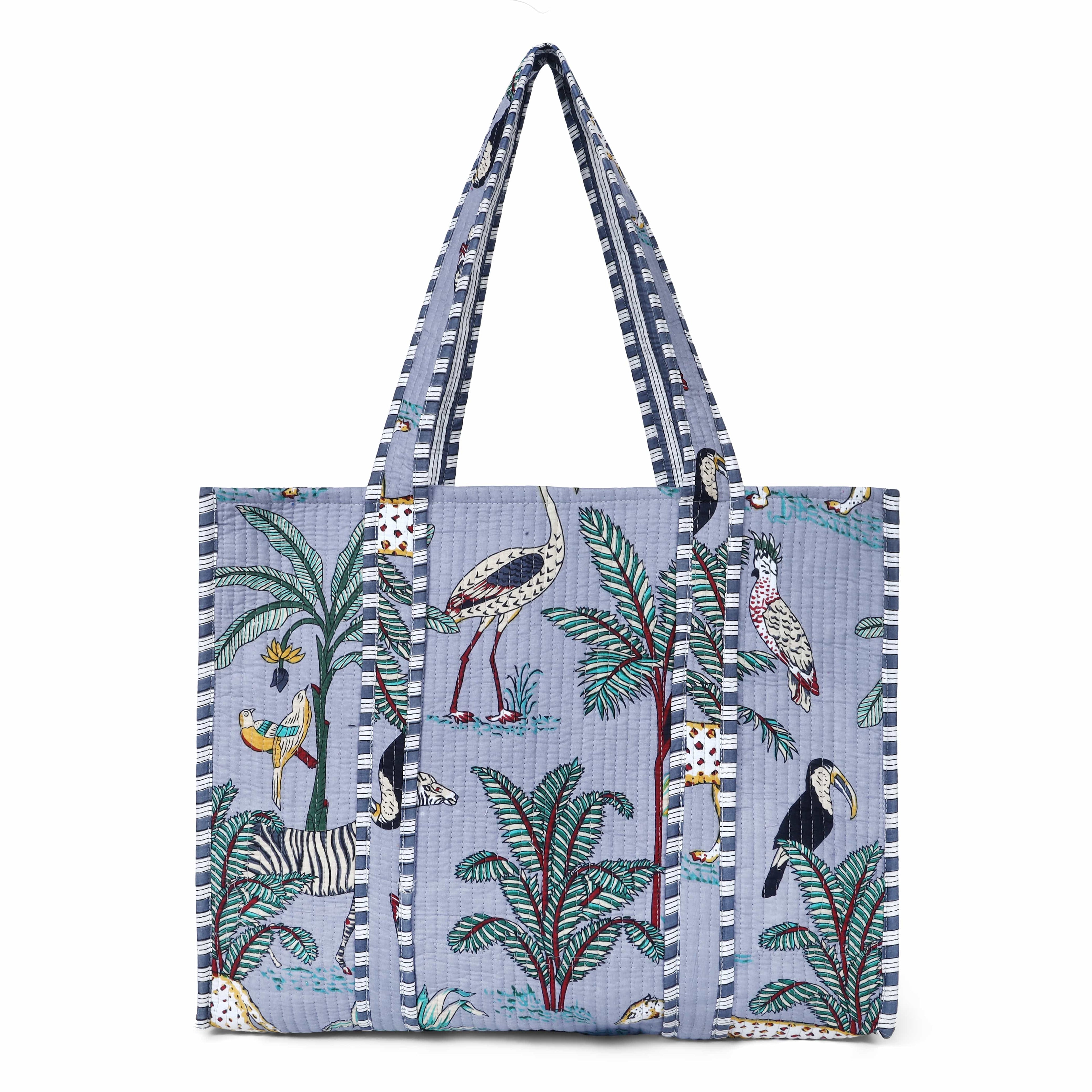 The Jungle Tote — handmade hand block printed cotton tote bag, ethically made in Rajasthan, India