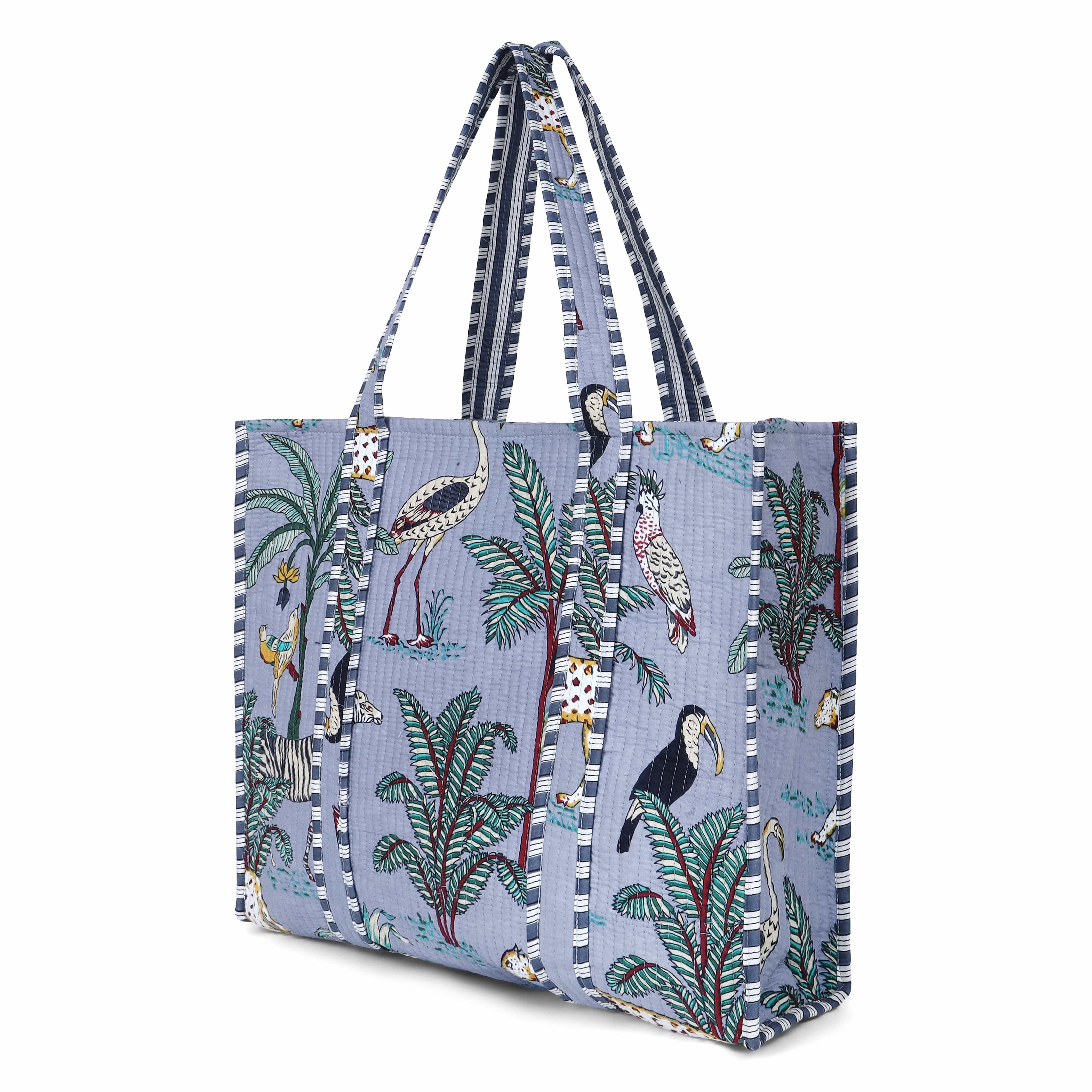 The Jungle Tote — handmade hand block printed cotton tote bag, ethically made in Rajasthan, India