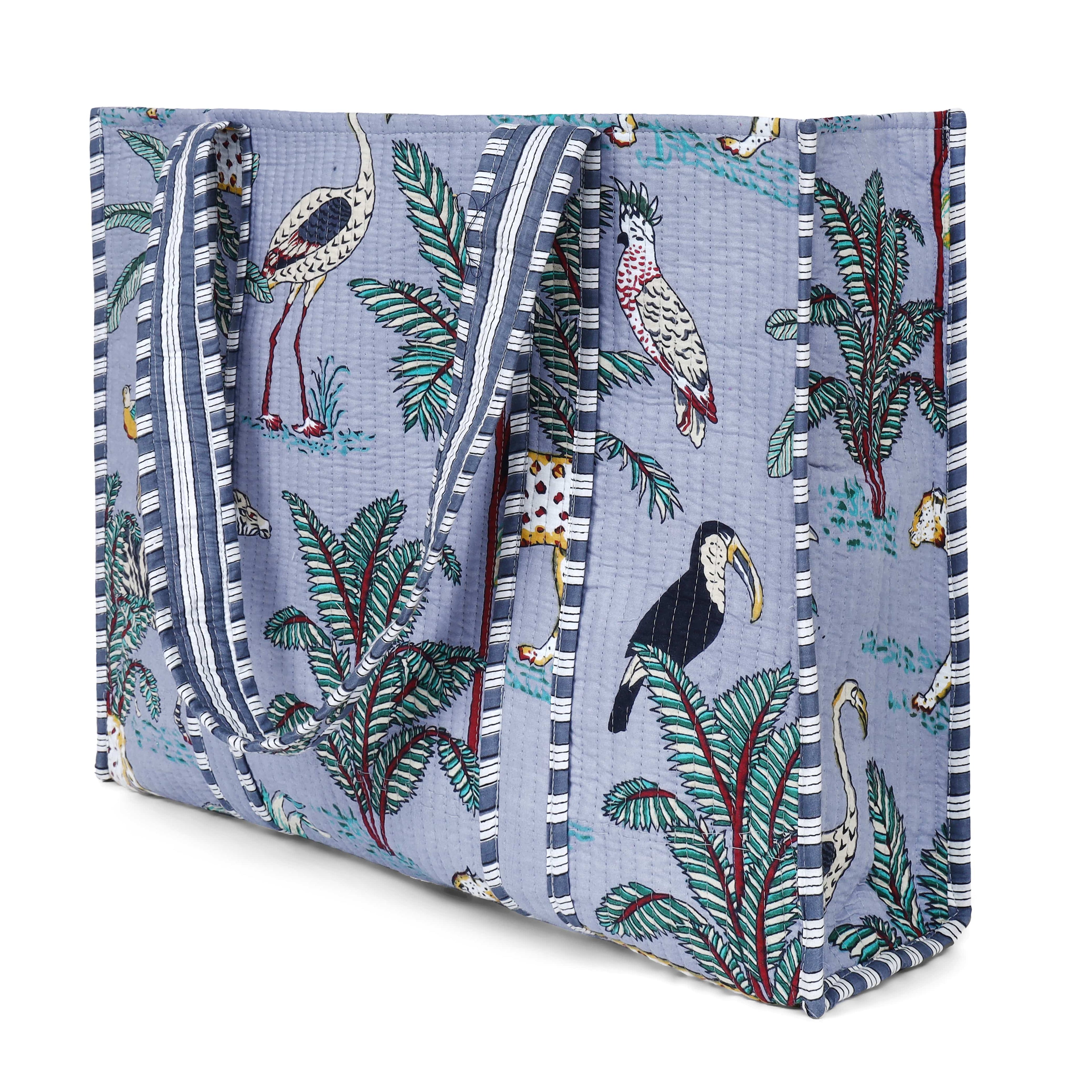The Jungle Tote — handmade hand block printed cotton tote bag, ethically made in Rajasthan, India