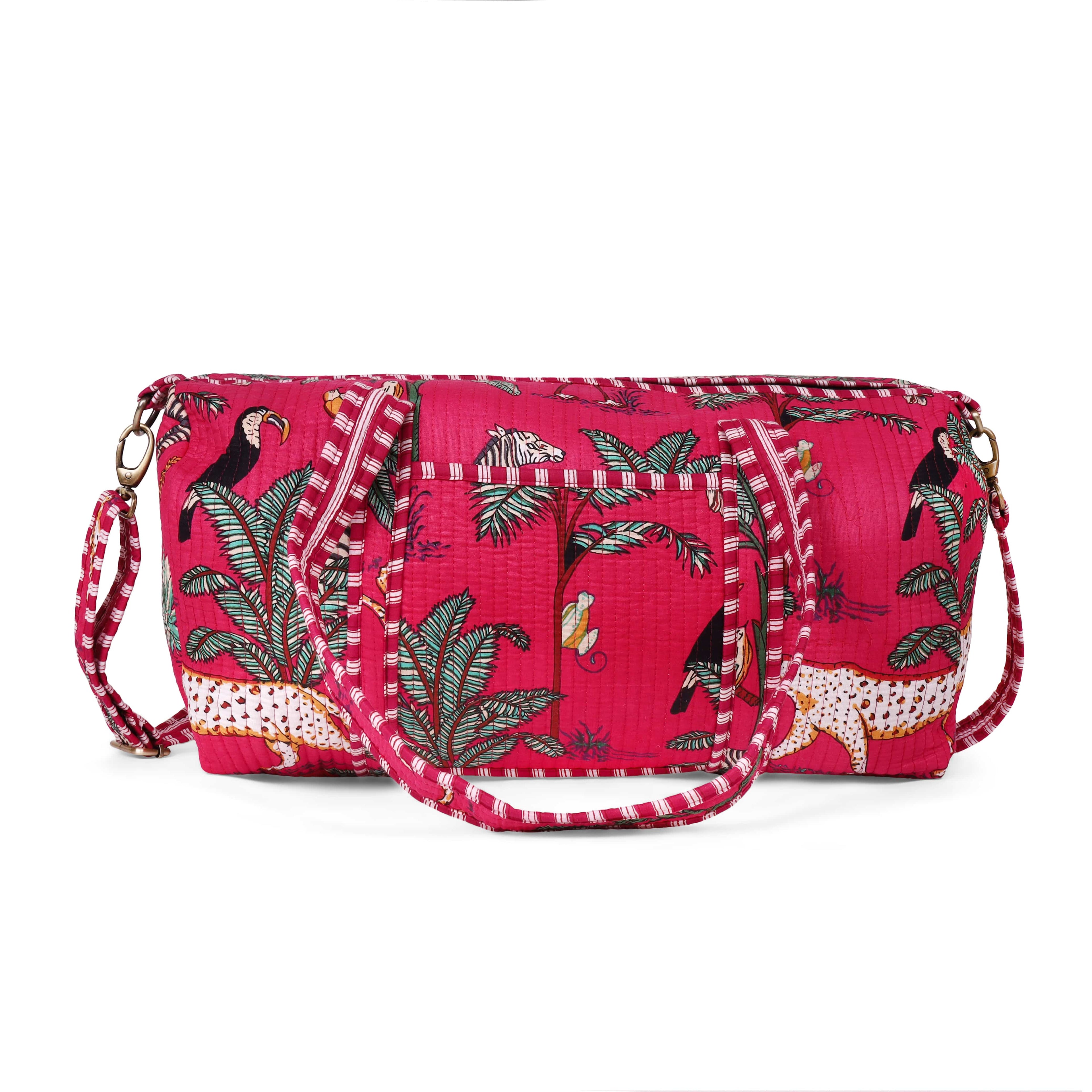The Jungle Weekender — handmade hand block printed cotton weekender bag, ethically made in Rajasthan, India