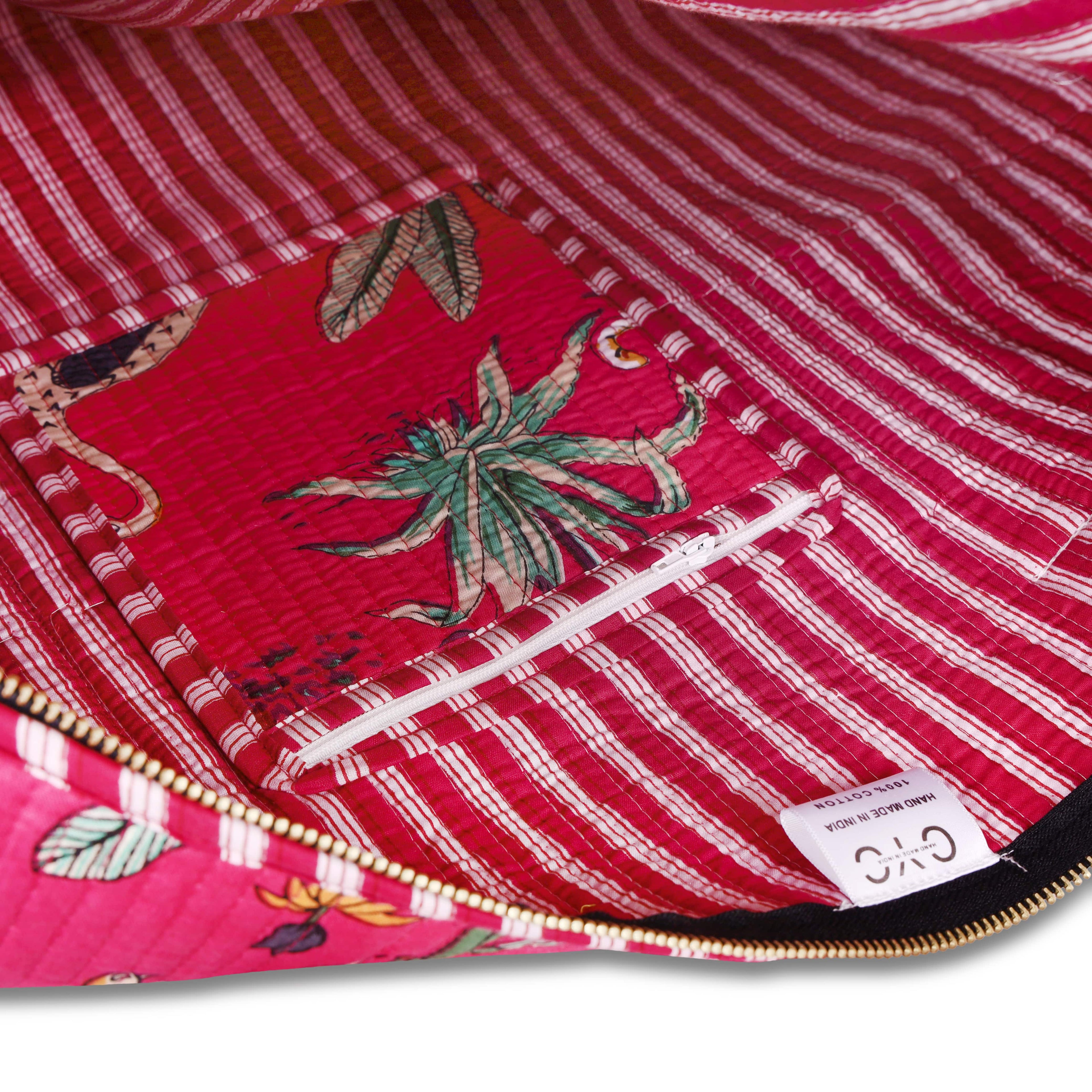 The Jungle Weekender — handmade hand block printed cotton weekender bag, ethically made in Rajasthan, India