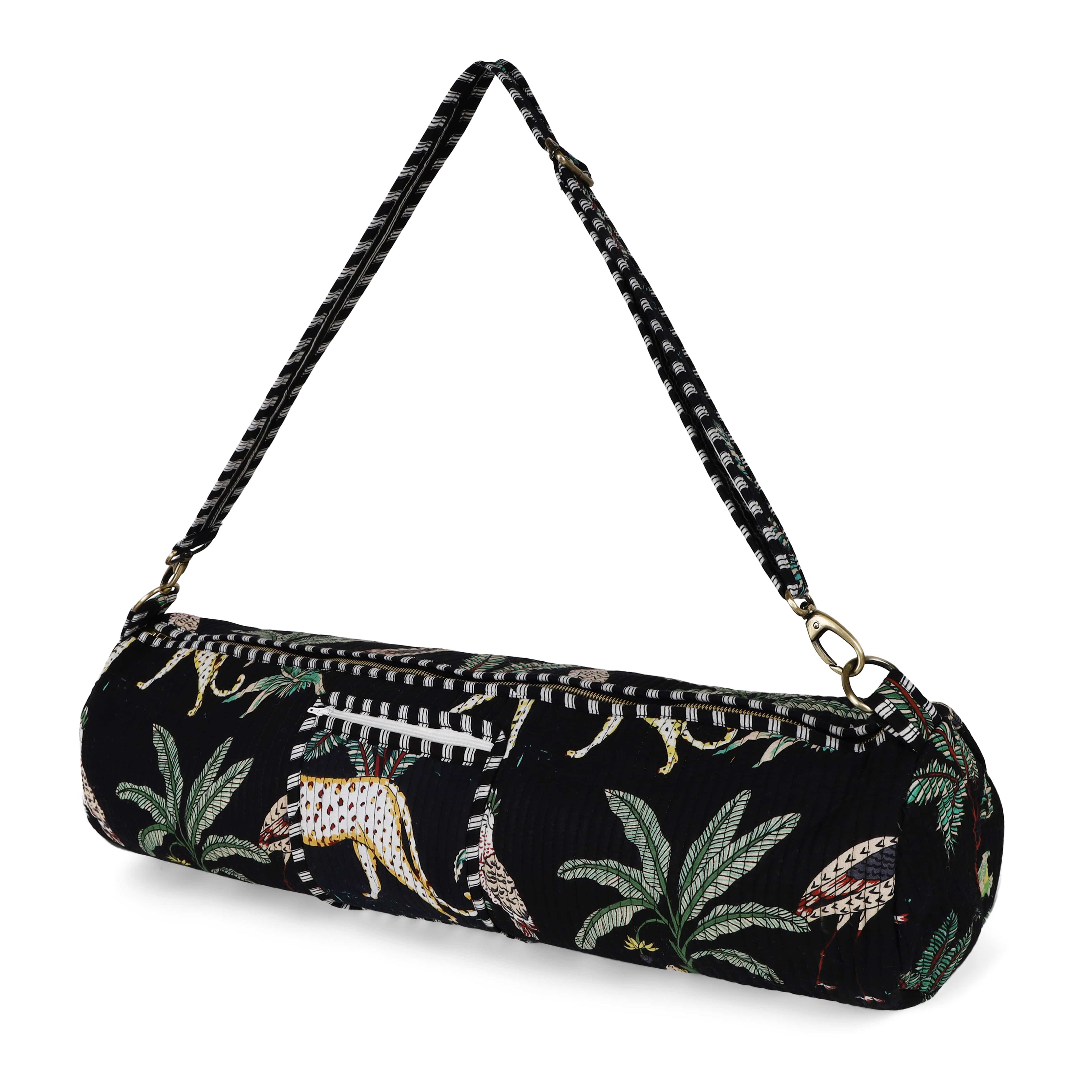 The Jungle Yoga Bag — handmade hand block printed cotton yoga mat bag, ethically made in Rajasthan, India
