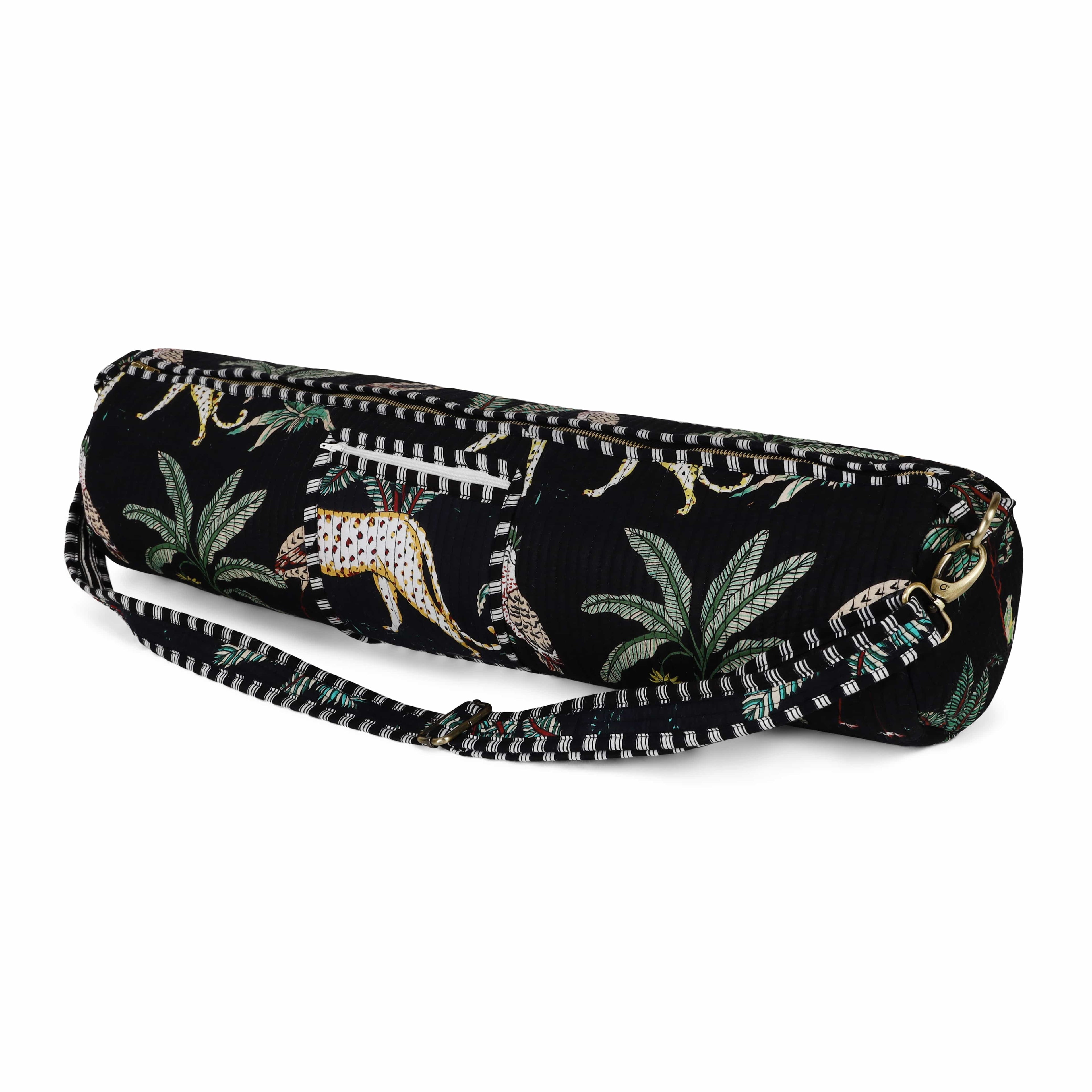 The Jungle Yoga Bag — handmade hand block printed cotton yoga mat bag, ethically made in Rajasthan, India