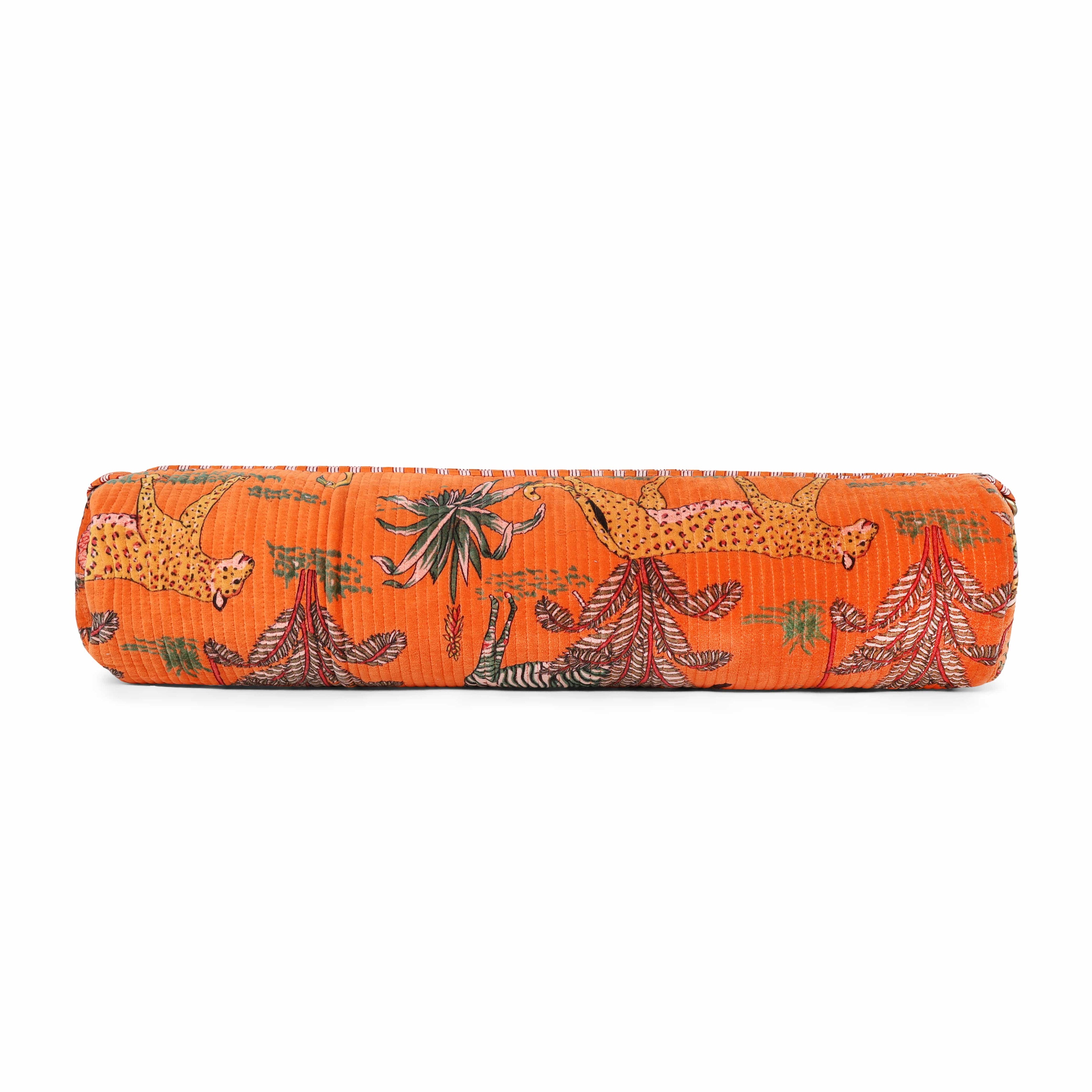 The Jungle Velvet Yoga Bag — handmade quilted velvet yoga mat bag, ethically made in Rajasthan, India