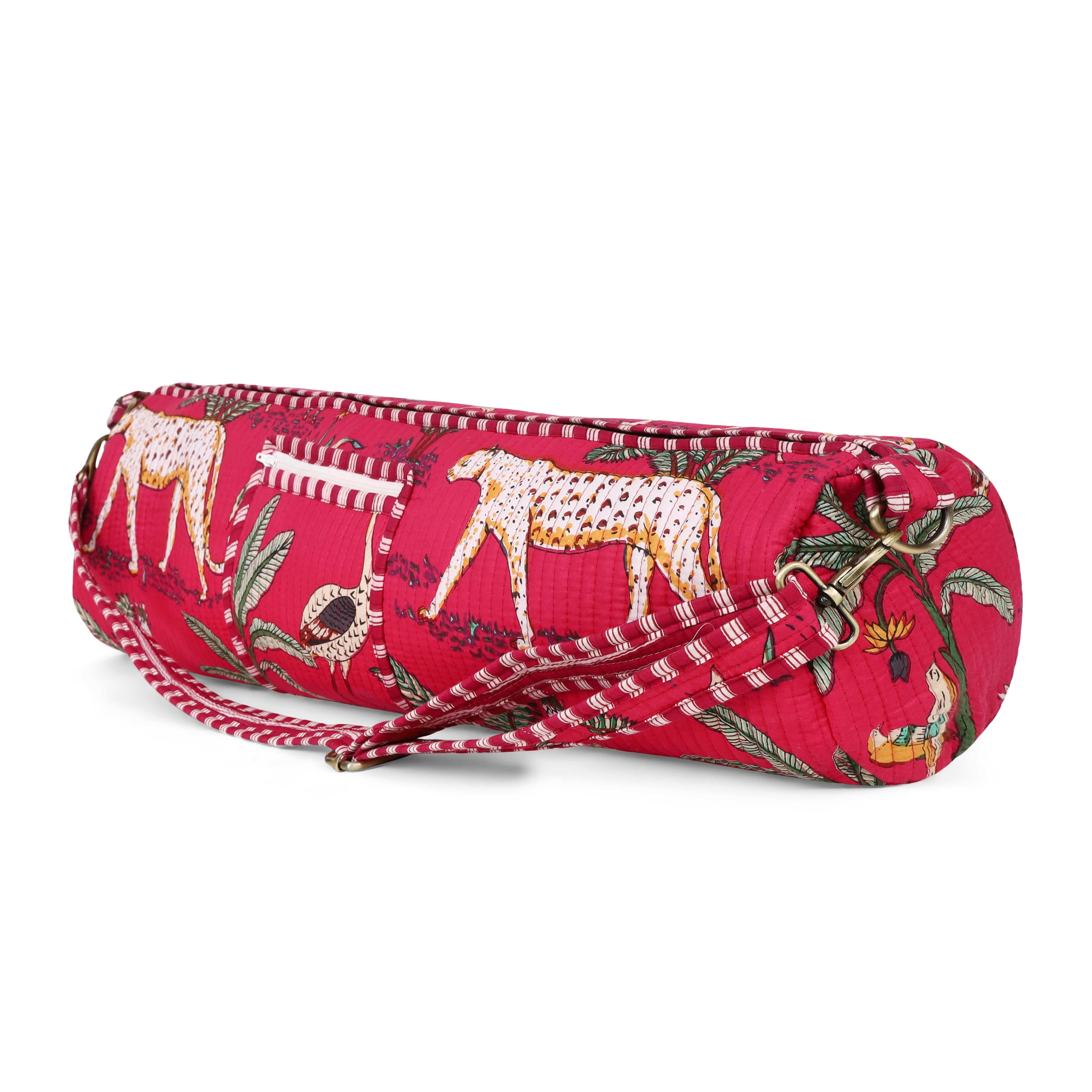 The Jungle Yoga Bag — handmade hand block printed cotton yoga mat bag, ethically made in Rajasthan, India