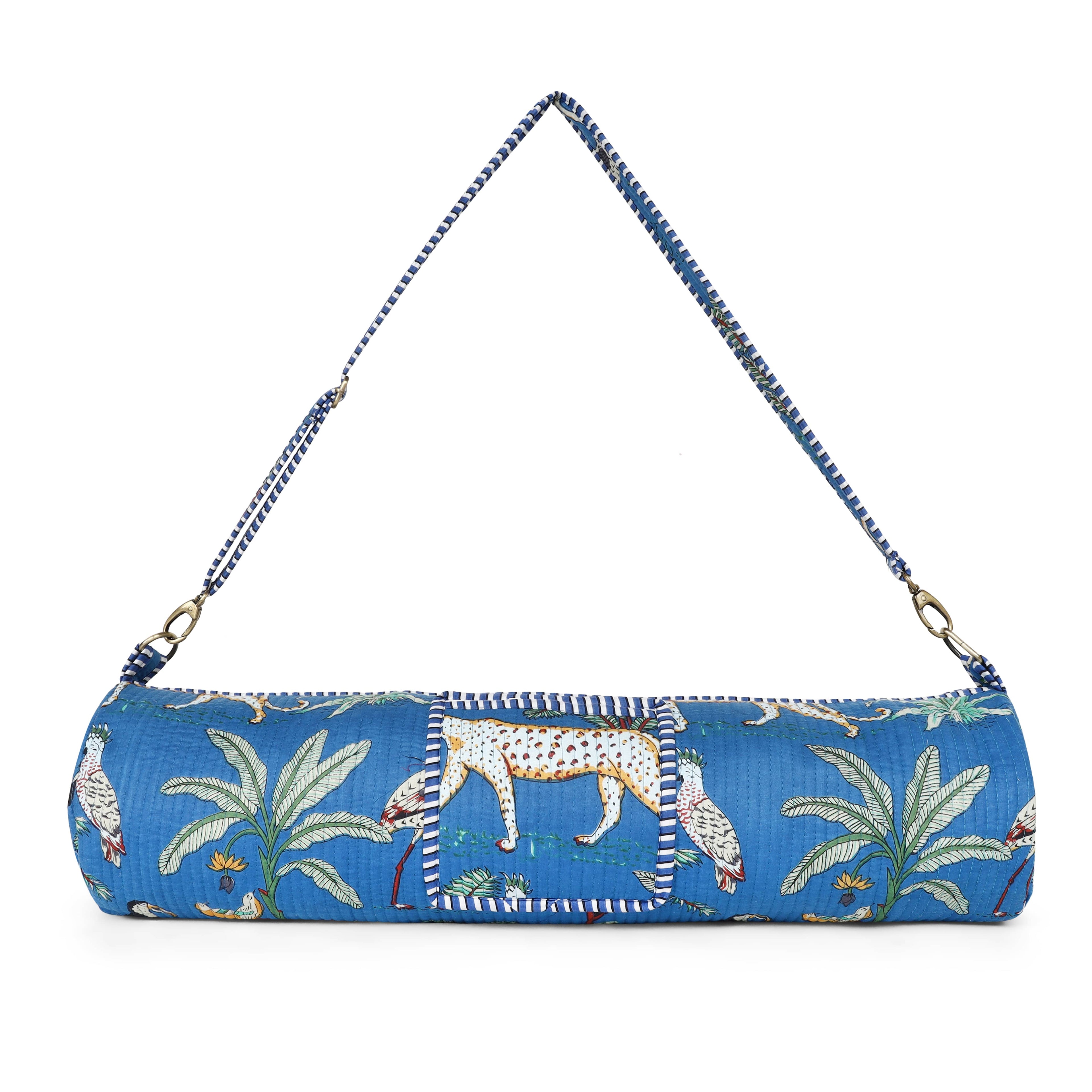 The Jungle Yoga Bag — handmade hand block printed cotton yoga mat bag, ethically made in Rajasthan, India
