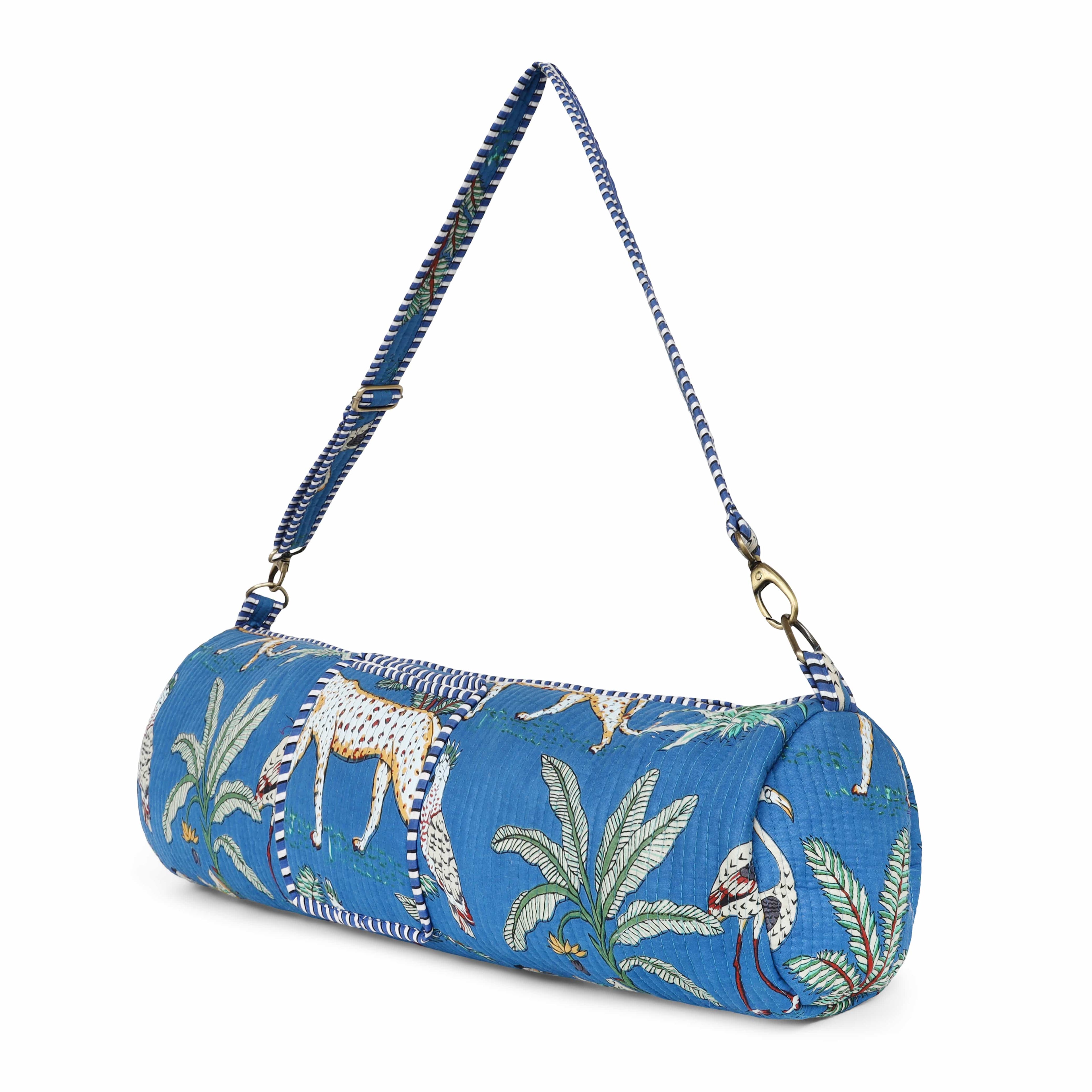 The Jungle Yoga Bag — handmade hand block printed cotton yoga mat bag, ethically made in Rajasthan, India