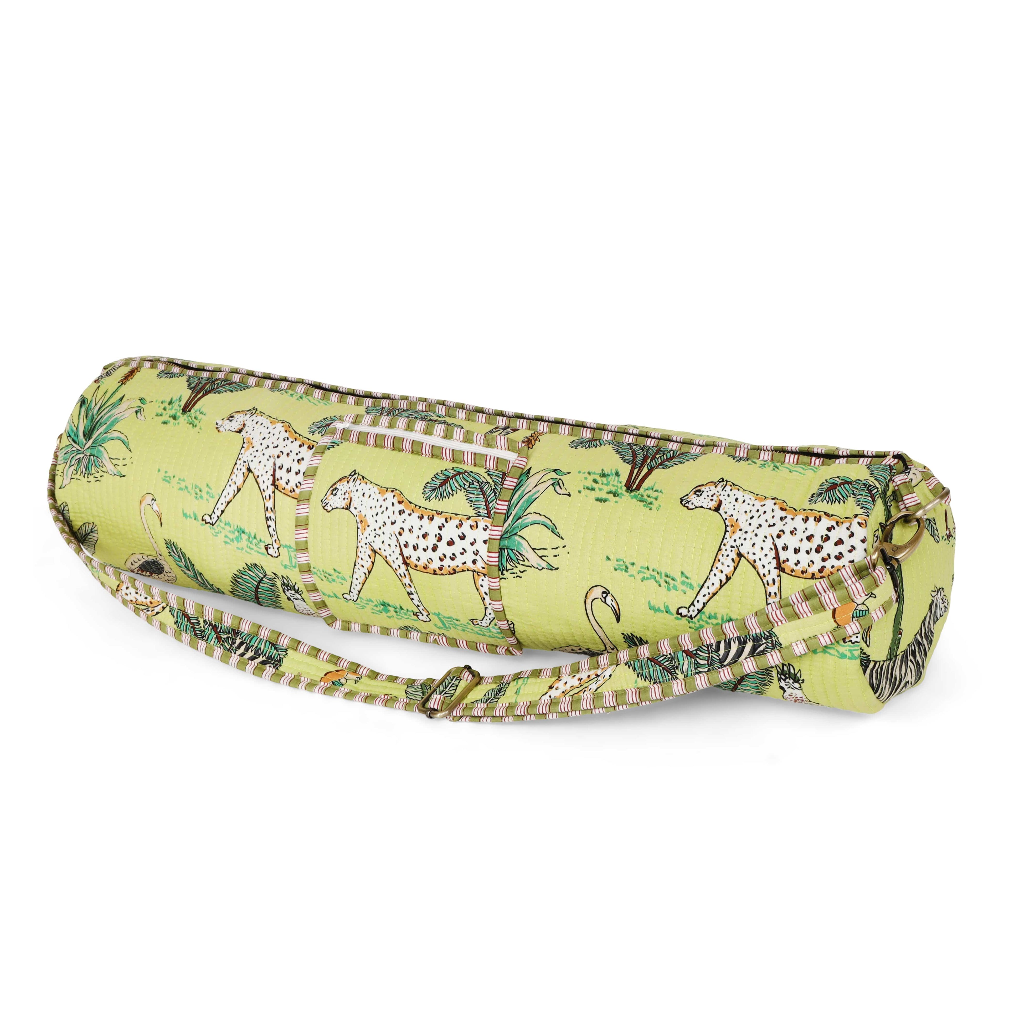 The Jungle Yoga Bag — handmade hand block printed cotton yoga mat bag, ethically made in Rajasthan, India