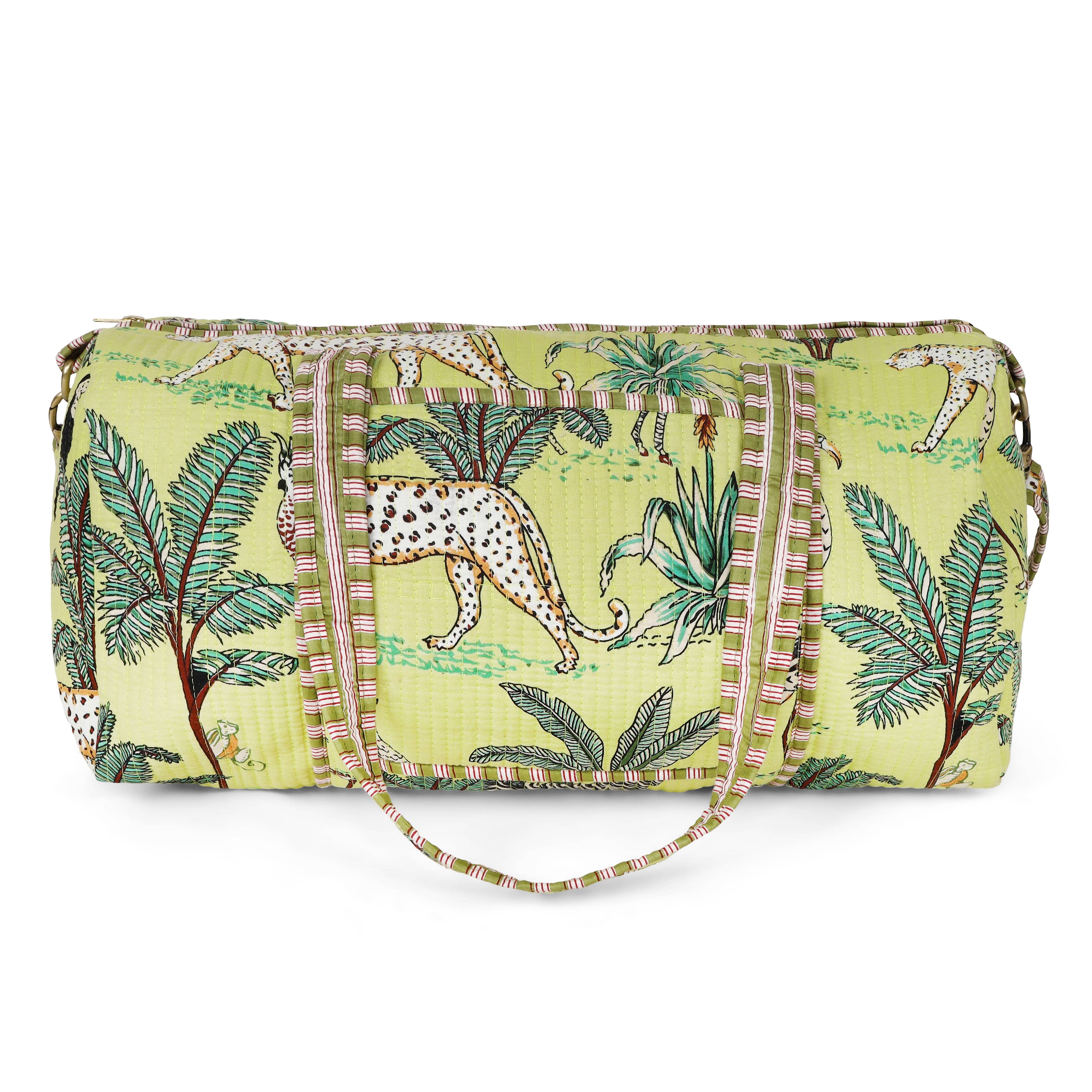 The Jungle Weekender — handmade hand block printed cotton weekender bag, ethically made in Rajasthan, India