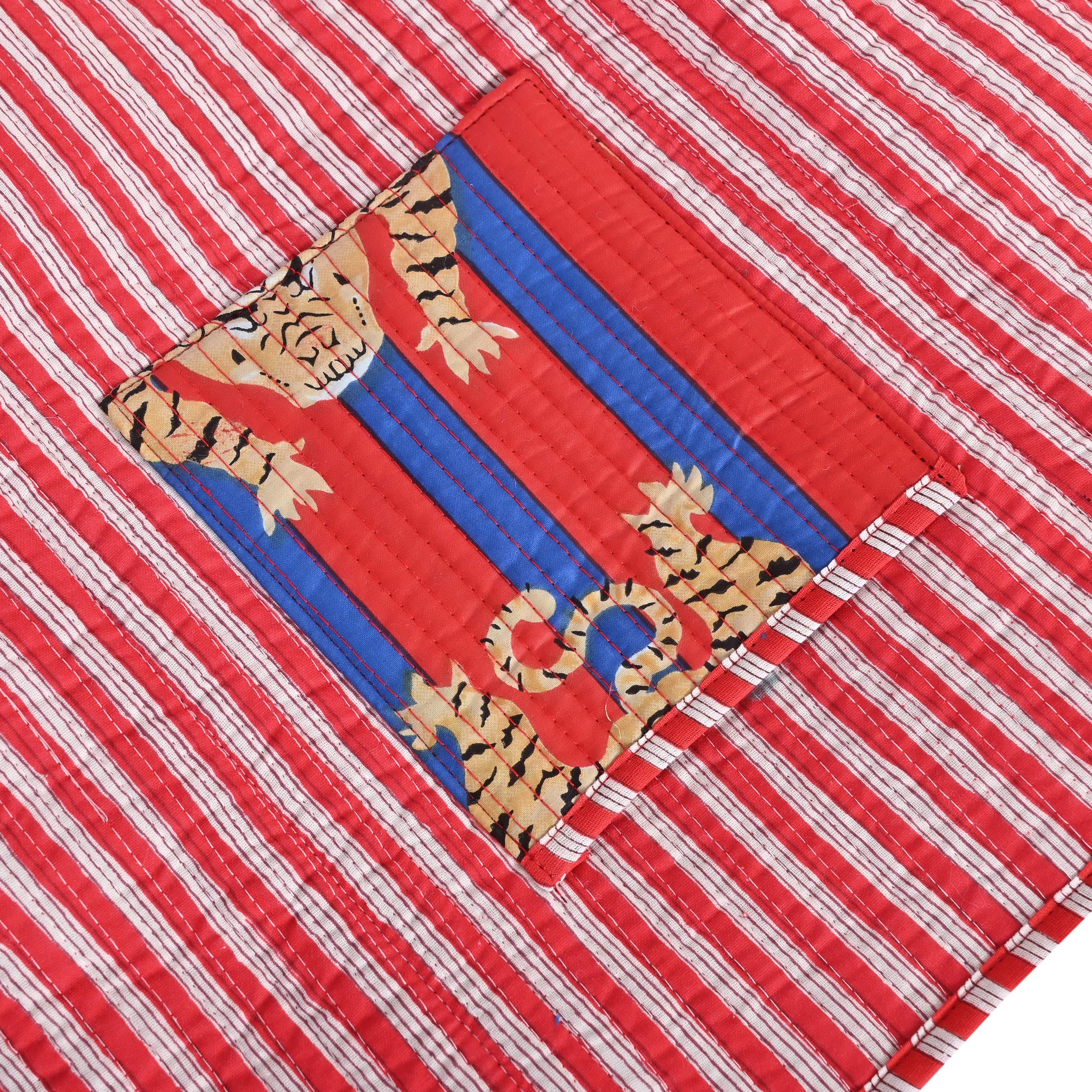 The Tibetan Tiger Tote — handmade hand block printed cotton tote bag, ethically made in Rajasthan, India
