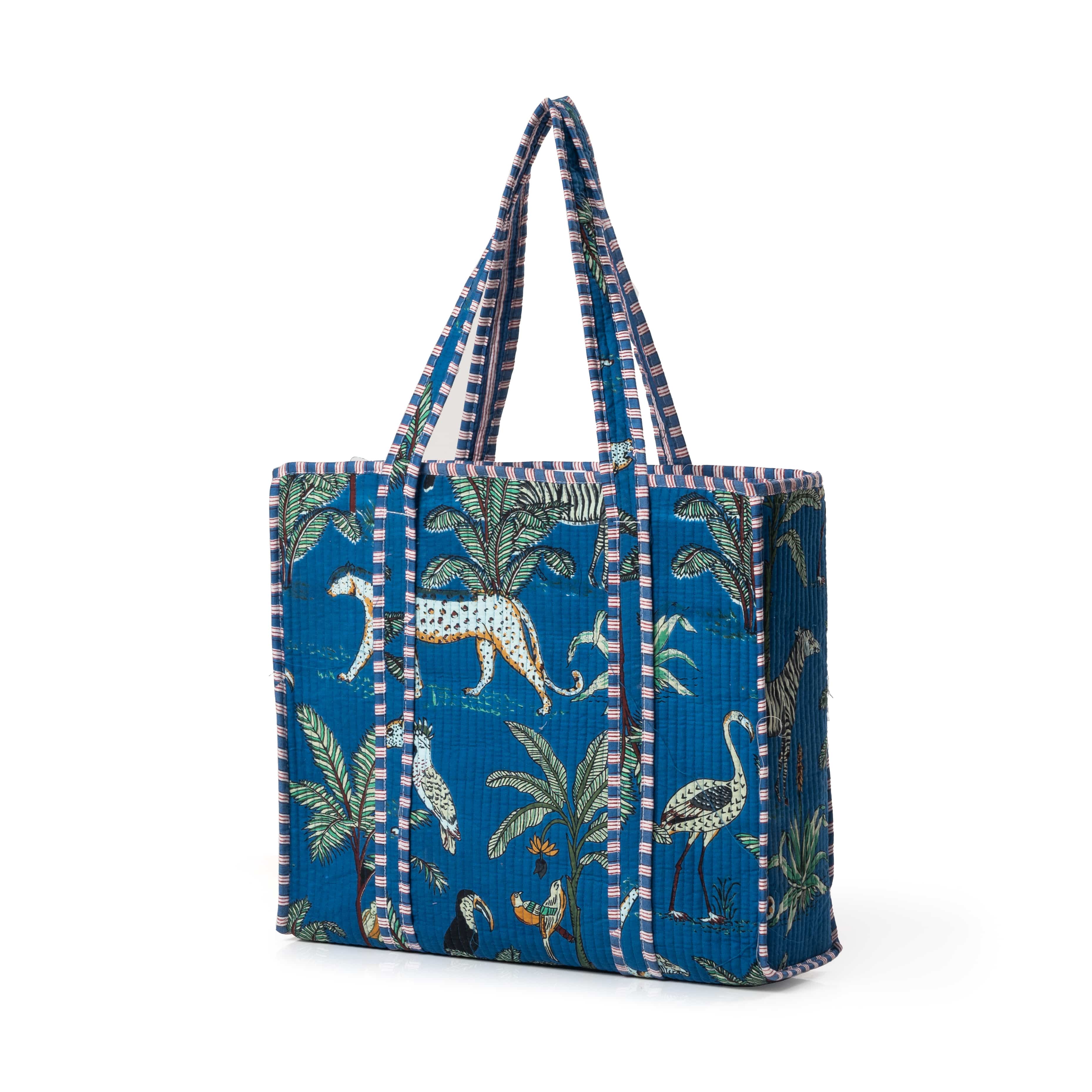 The Jungle Tote — handmade hand block printed cotton tote bag, ethically made in Rajasthan, India