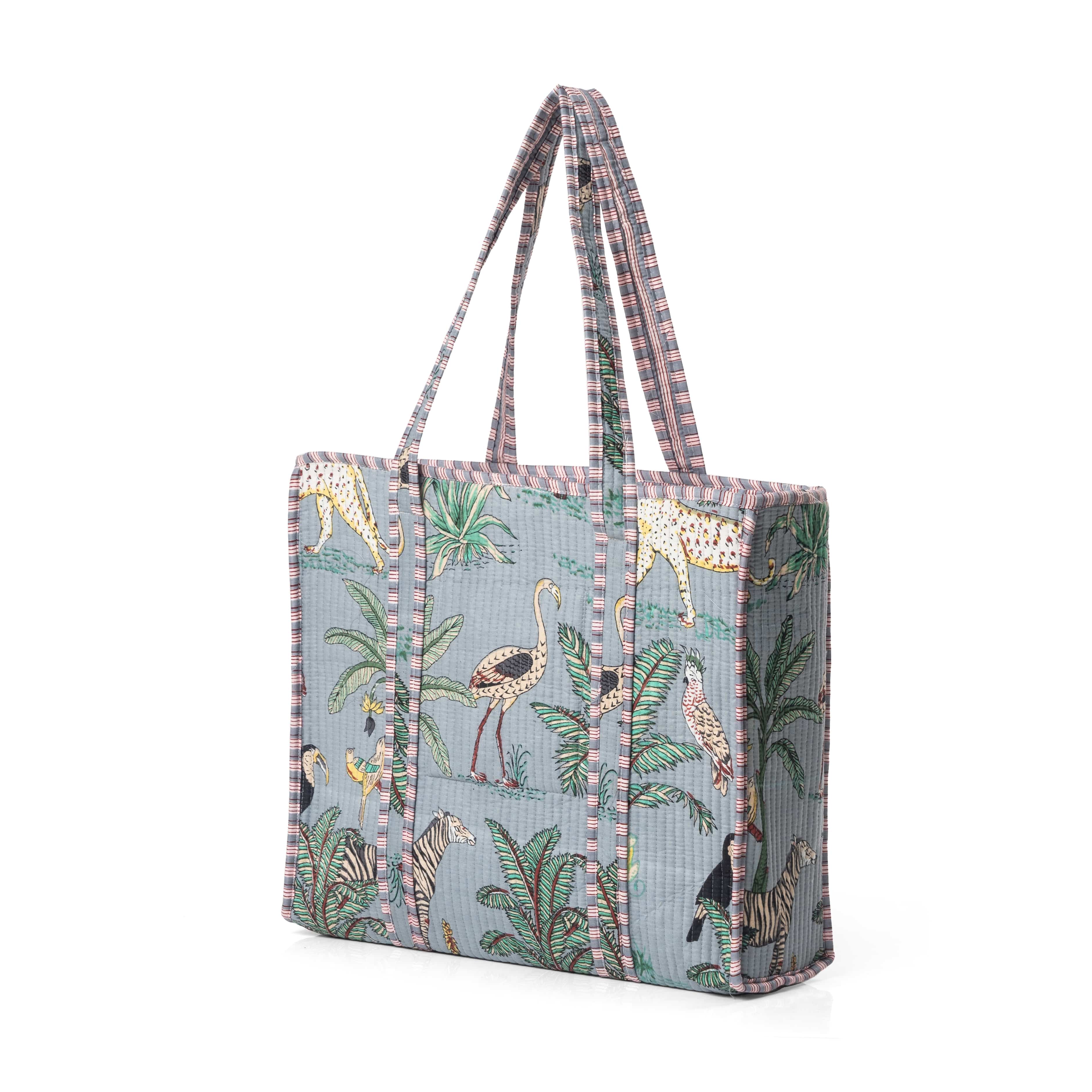 The Jungle Tote — handmade hand block printed cotton tote bag, ethically made in Rajasthan, India