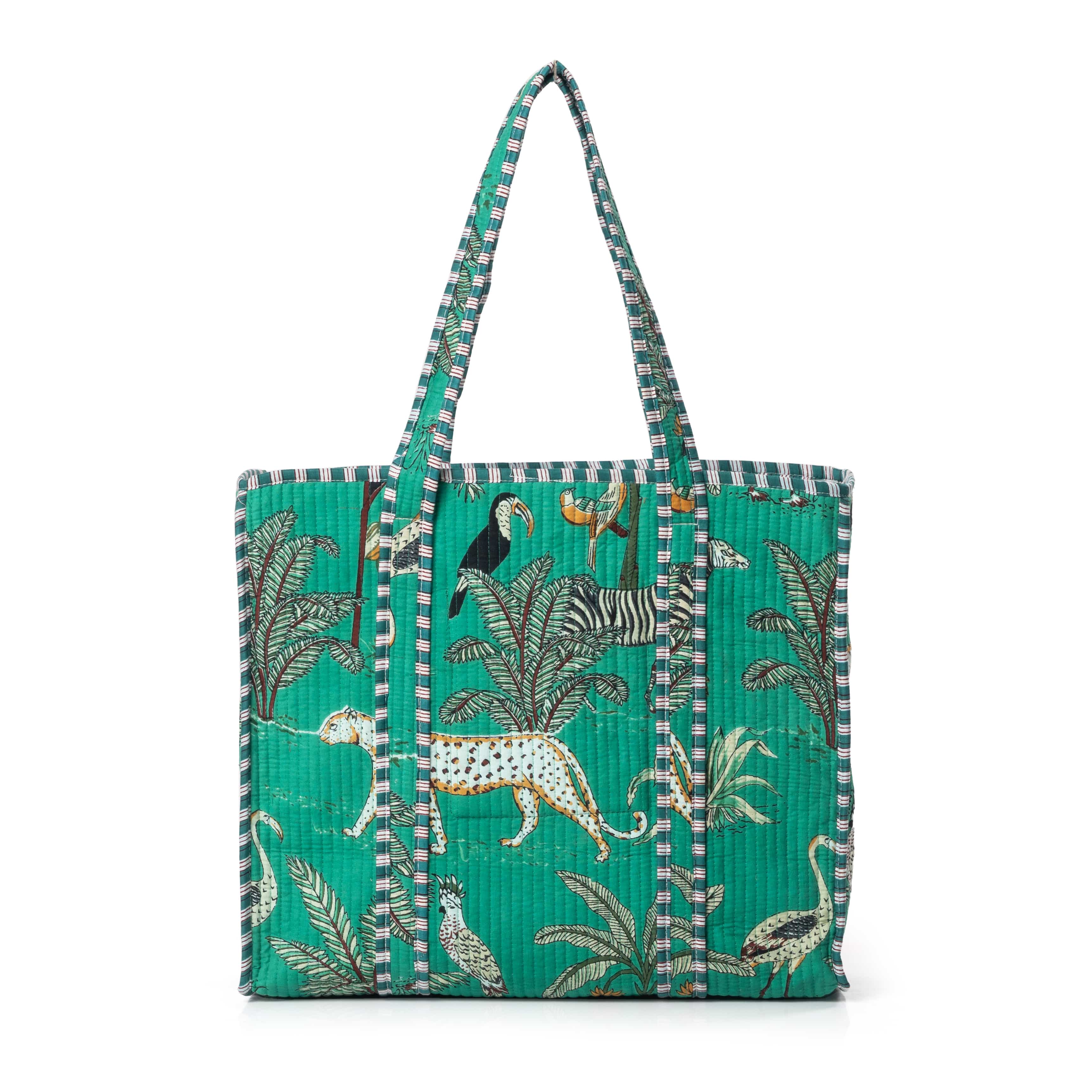 The Jungle Tote — handmade hand block printed cotton tote bag, ethically made in Rajasthan, India