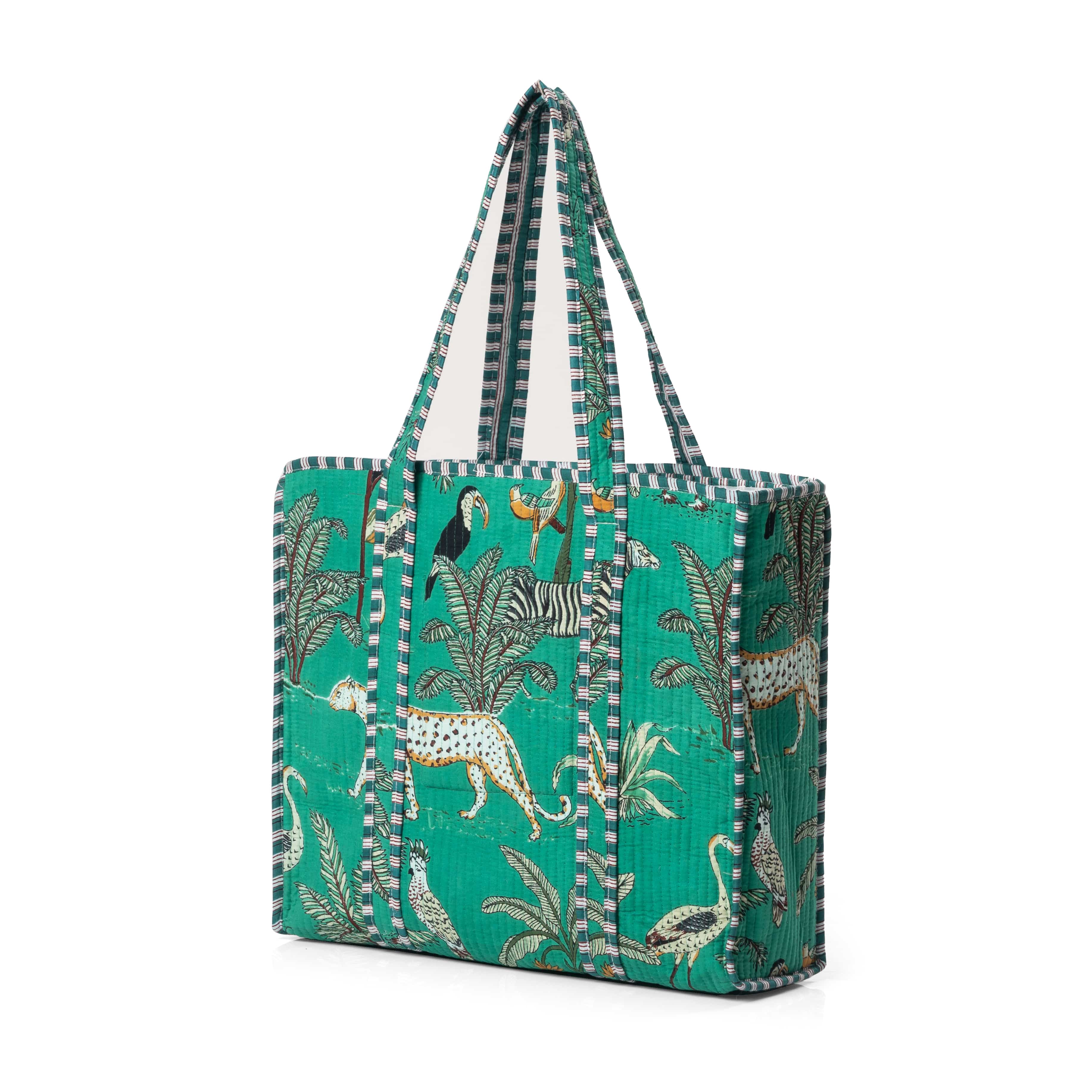 The Jungle Tote — handmade hand block printed cotton tote bag, ethically made in Rajasthan, India