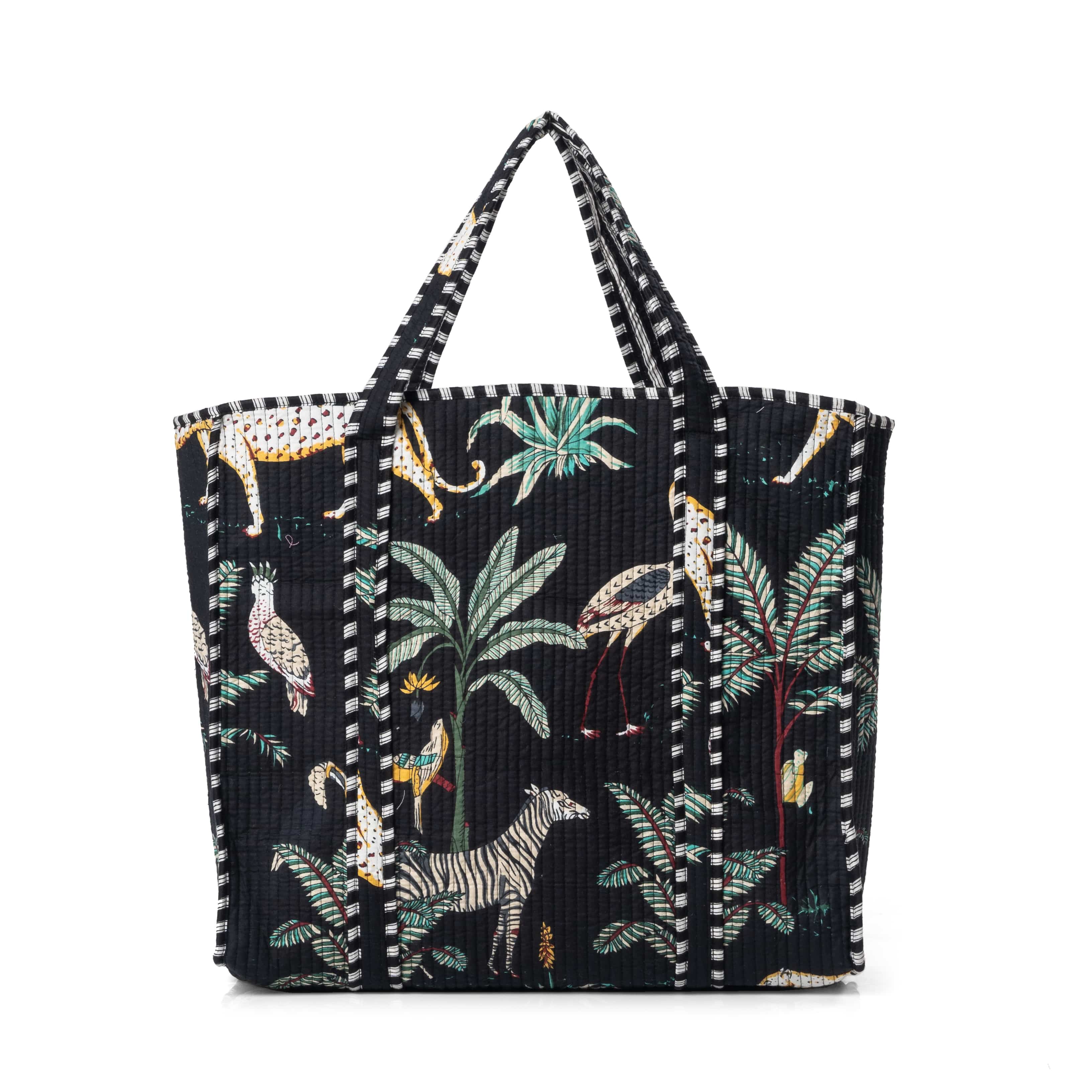 The Jungle Tote — handmade hand block printed cotton tote bag, ethically made in Rajasthan, India
