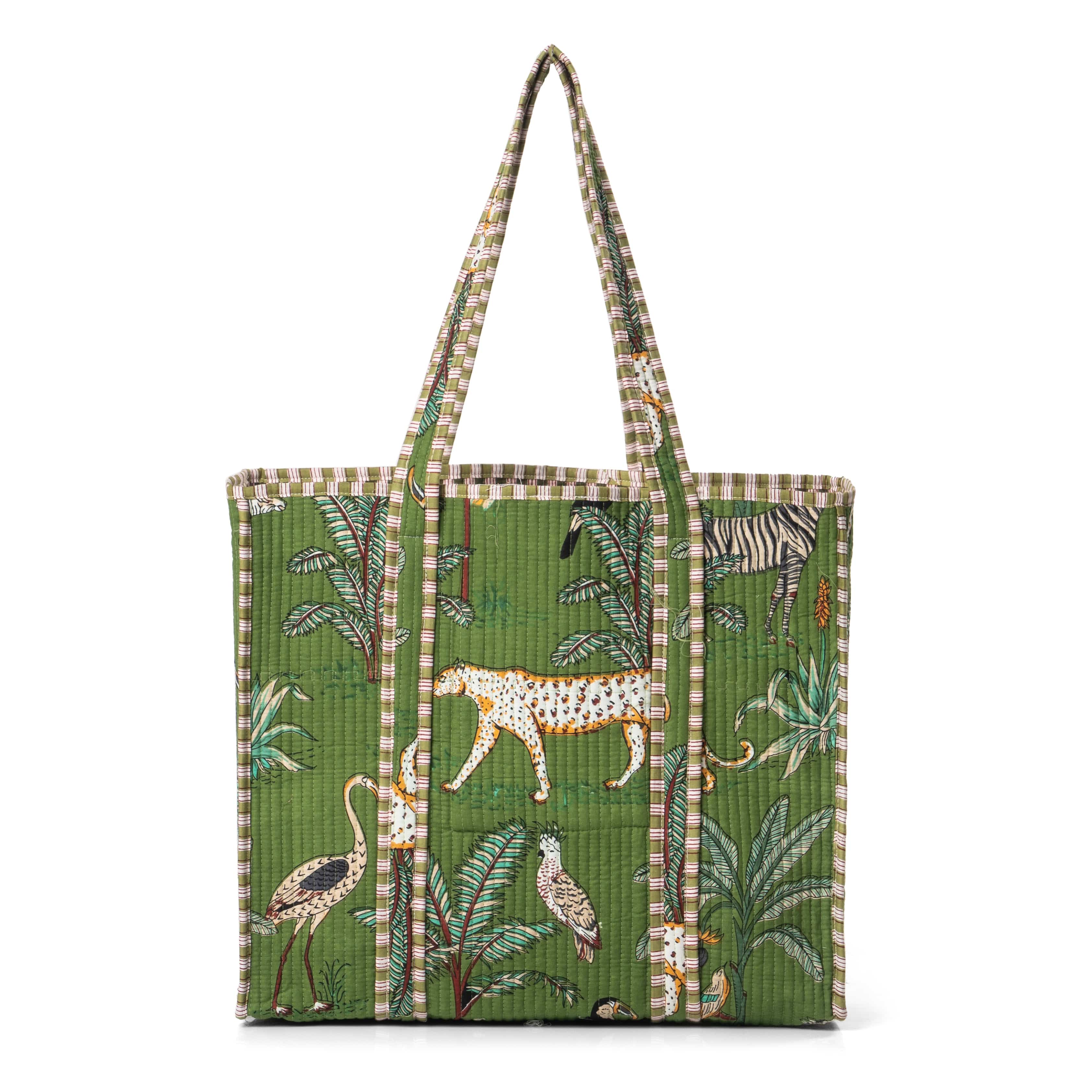 The Jungle Tote — handmade hand block printed cotton tote bag, ethically made in Rajasthan, India
