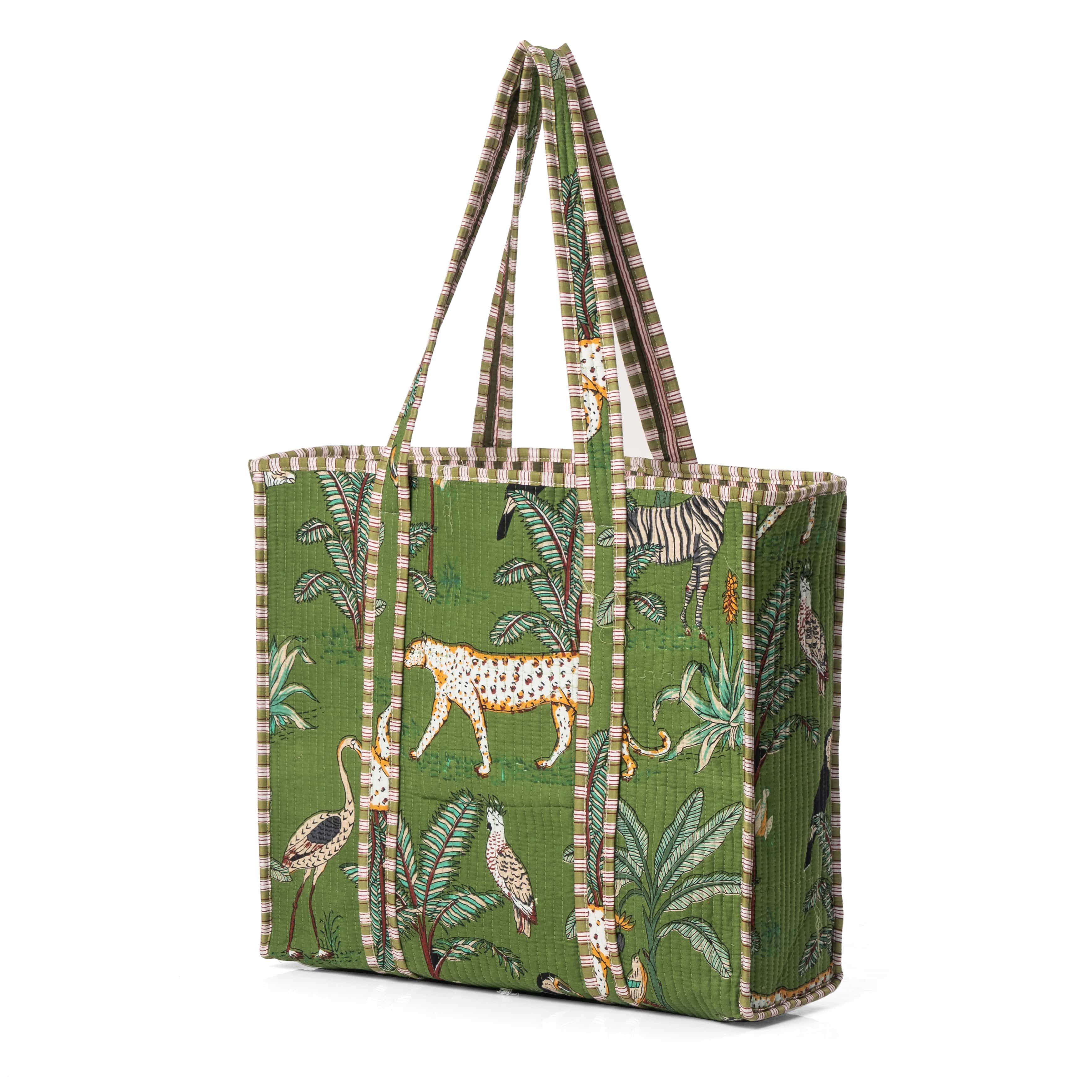The Jungle Tote — handmade hand block printed cotton tote bag, ethically made in Rajasthan, India