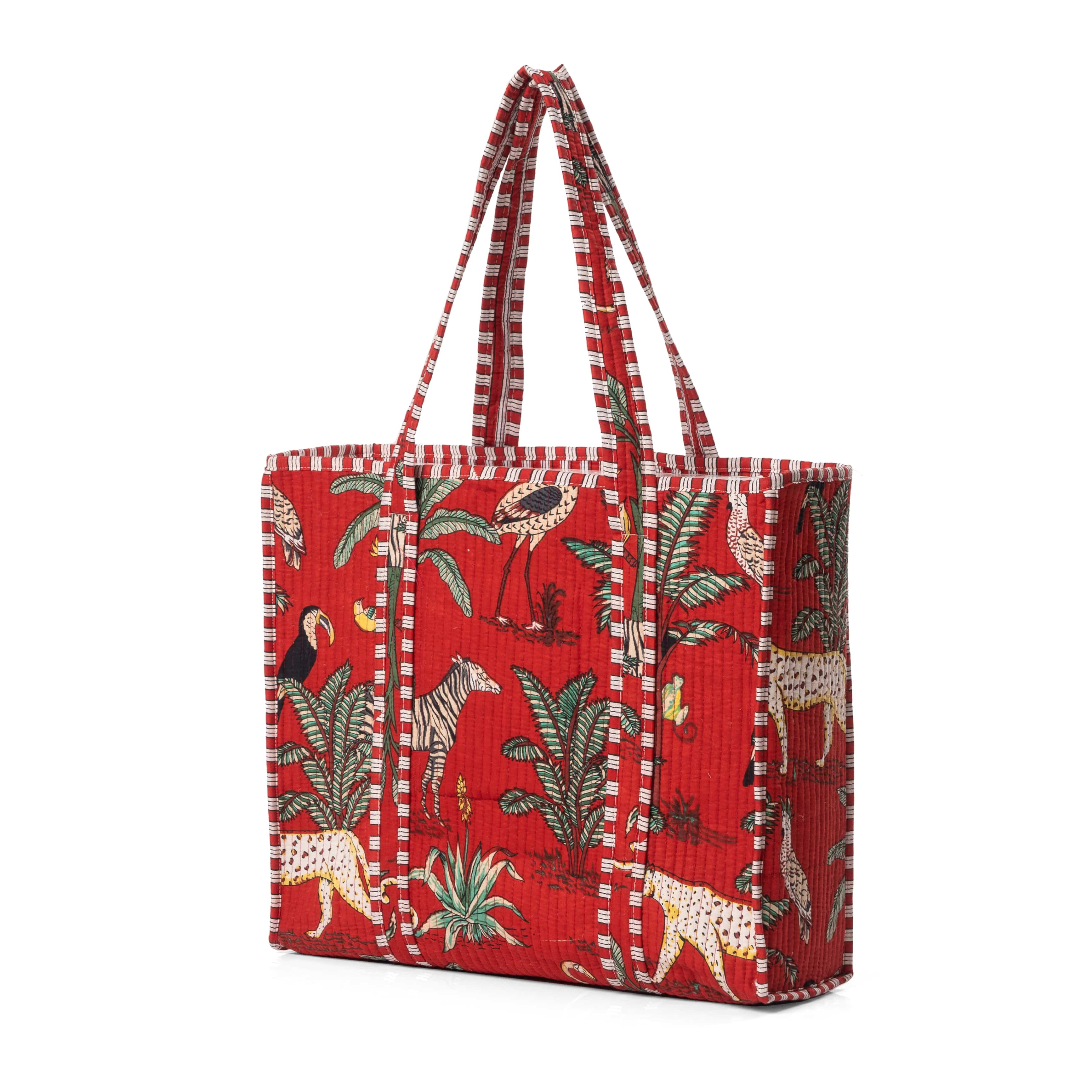 The Jungle Tote — handmade hand block printed cotton tote bag, ethically made in Rajasthan, India