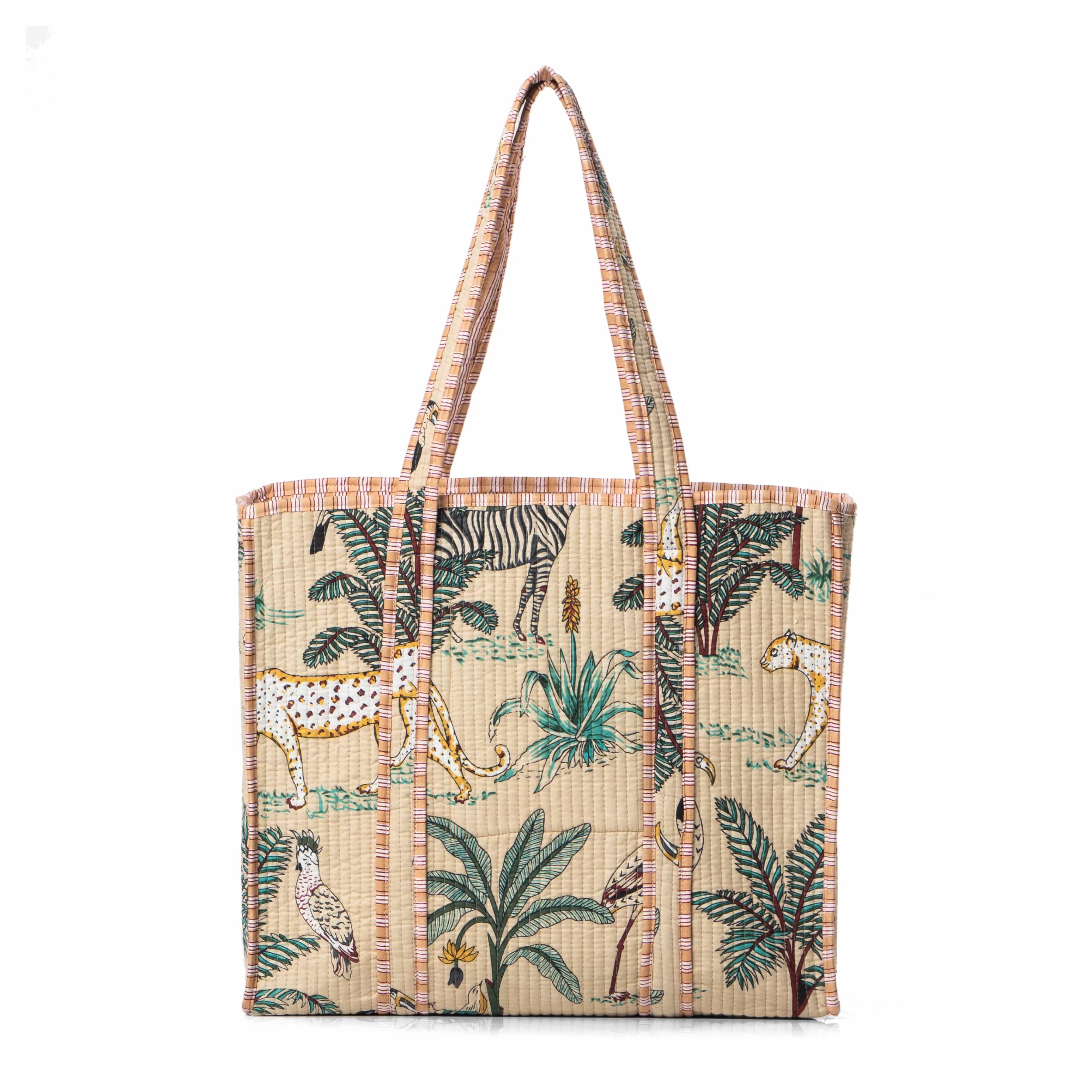 The Jungle Tote — handmade hand block printed cotton tote bag, ethically made in Rajasthan, India