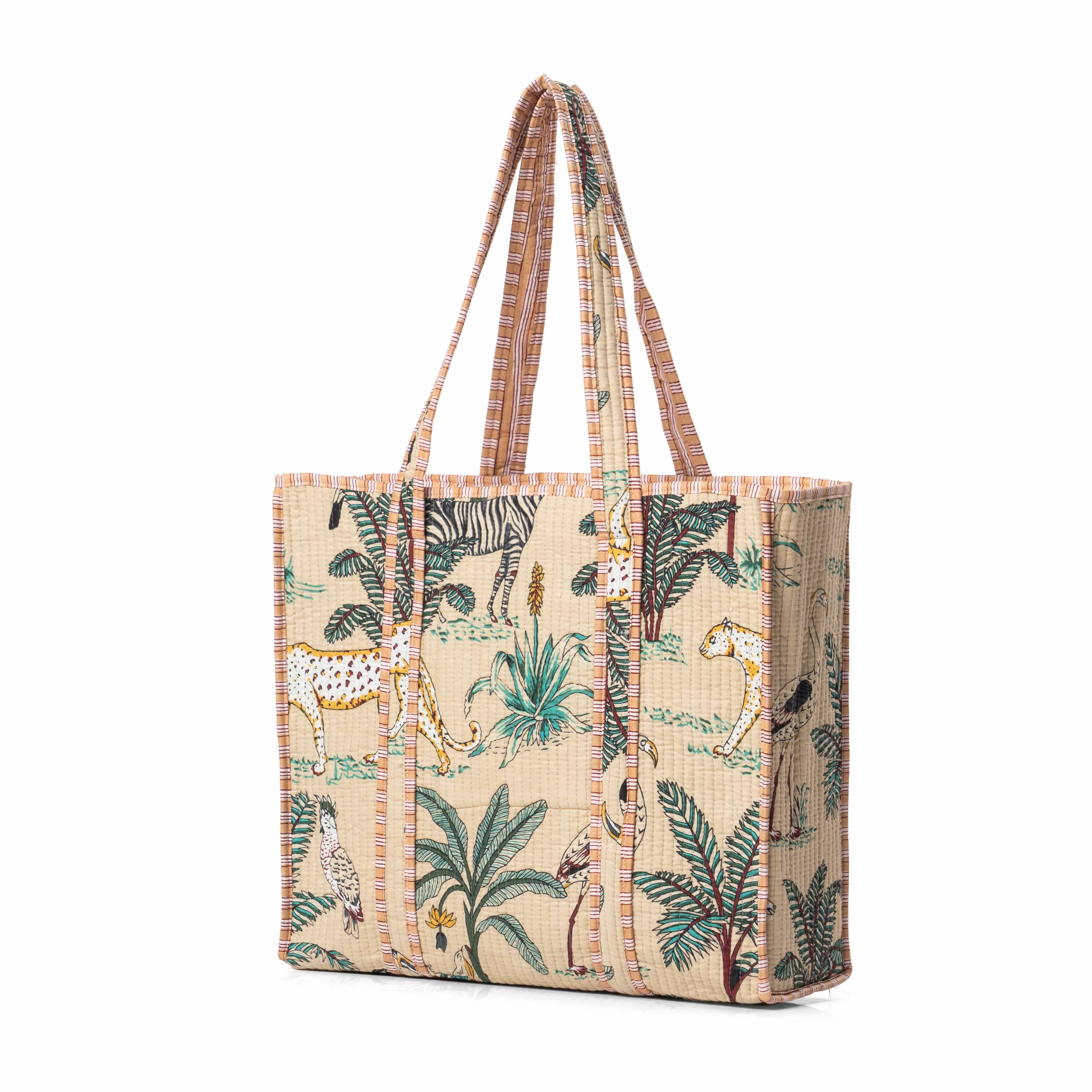 The Jungle Tote — handmade hand block printed cotton tote bag, ethically made in Rajasthan, India