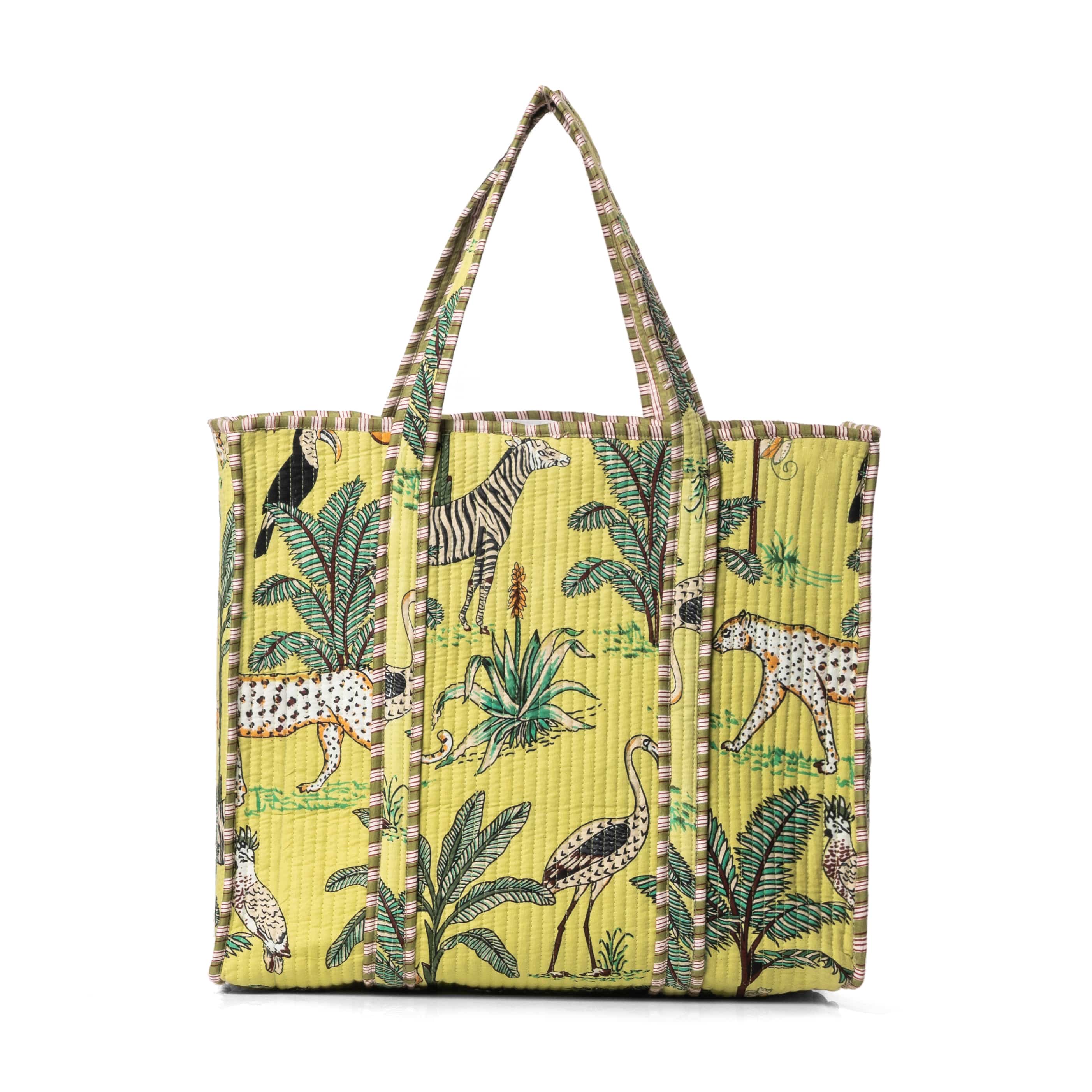 The Jungle Tote — handmade hand block printed cotton tote bag, ethically made in Rajasthan, India