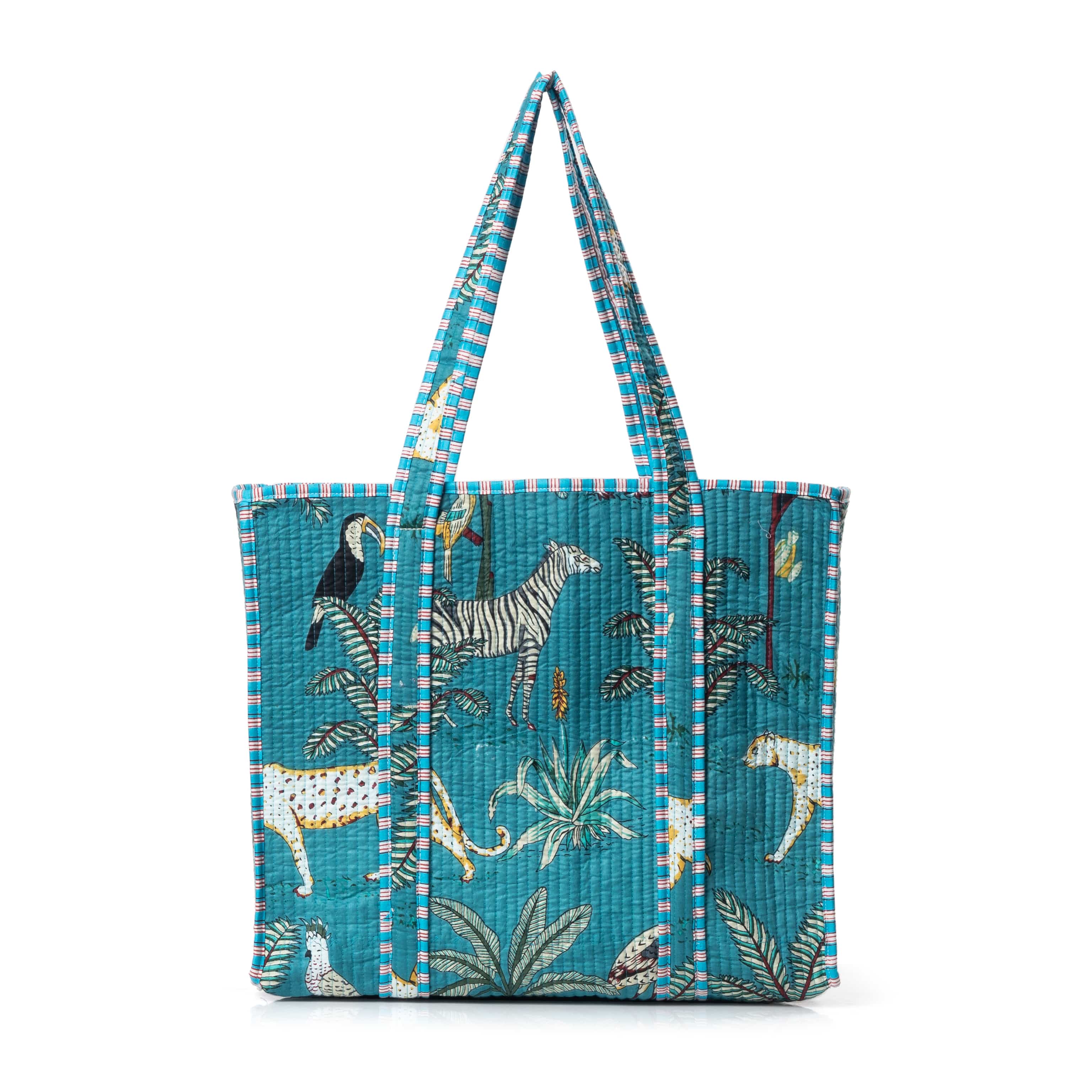 The Jungle Tote — handmade hand block printed cotton tote bag, ethically made in Rajasthan, India