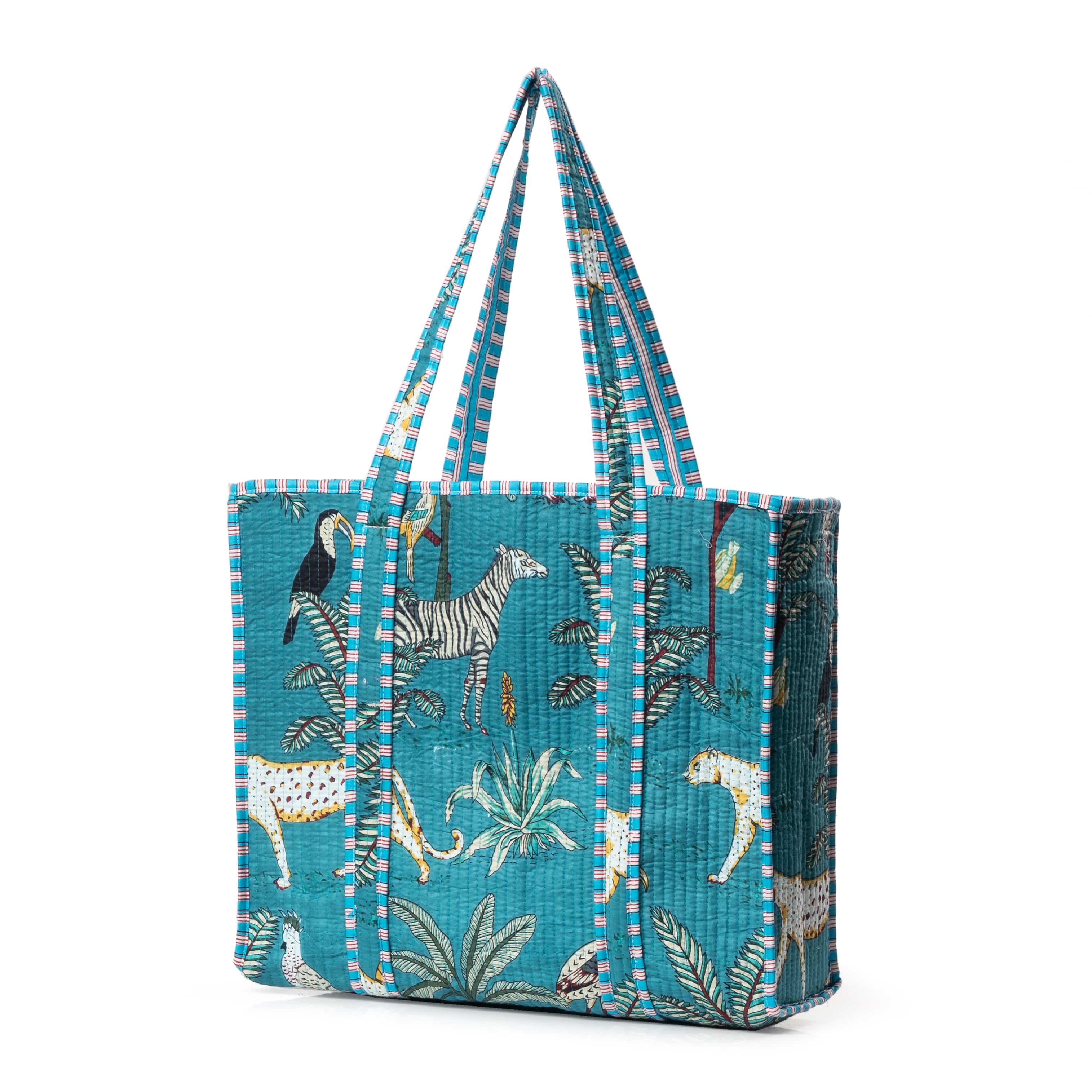 The Jungle Tote — handmade hand block printed cotton tote bag, ethically made in Rajasthan, India