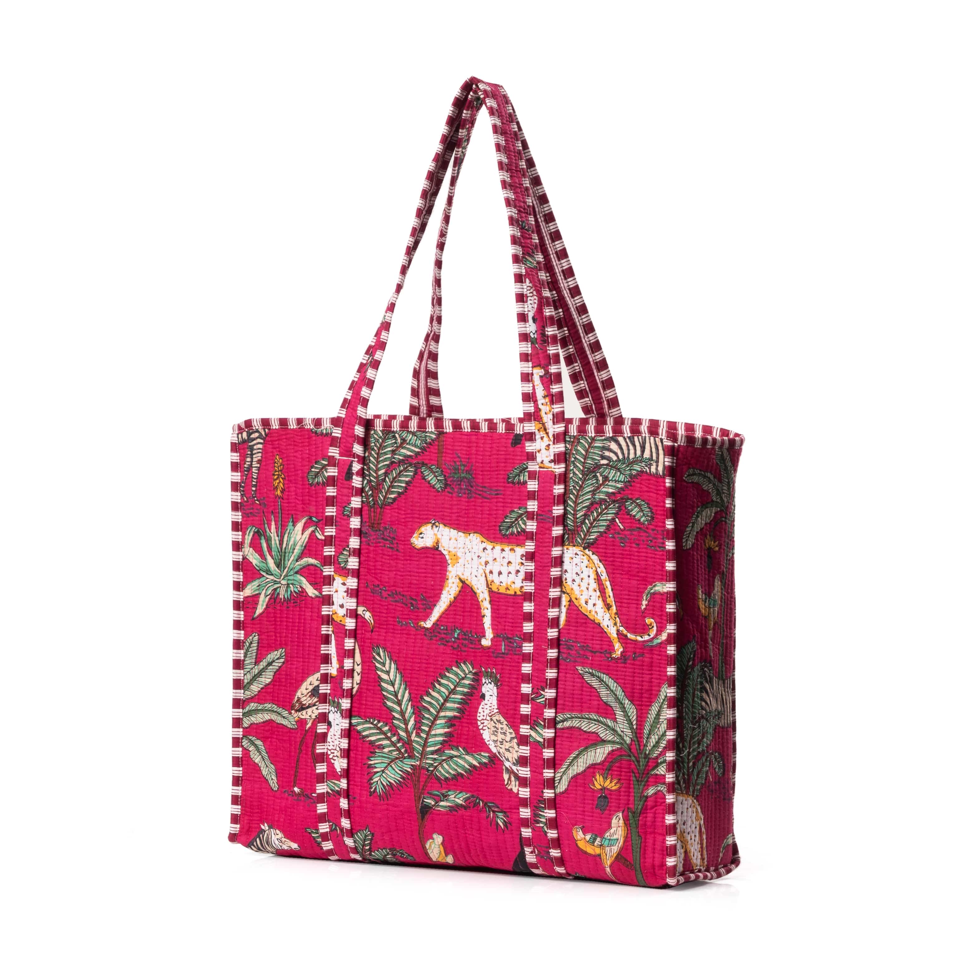 The Jungle Tote — handmade hand block printed cotton tote bag, ethically made in Rajasthan, India