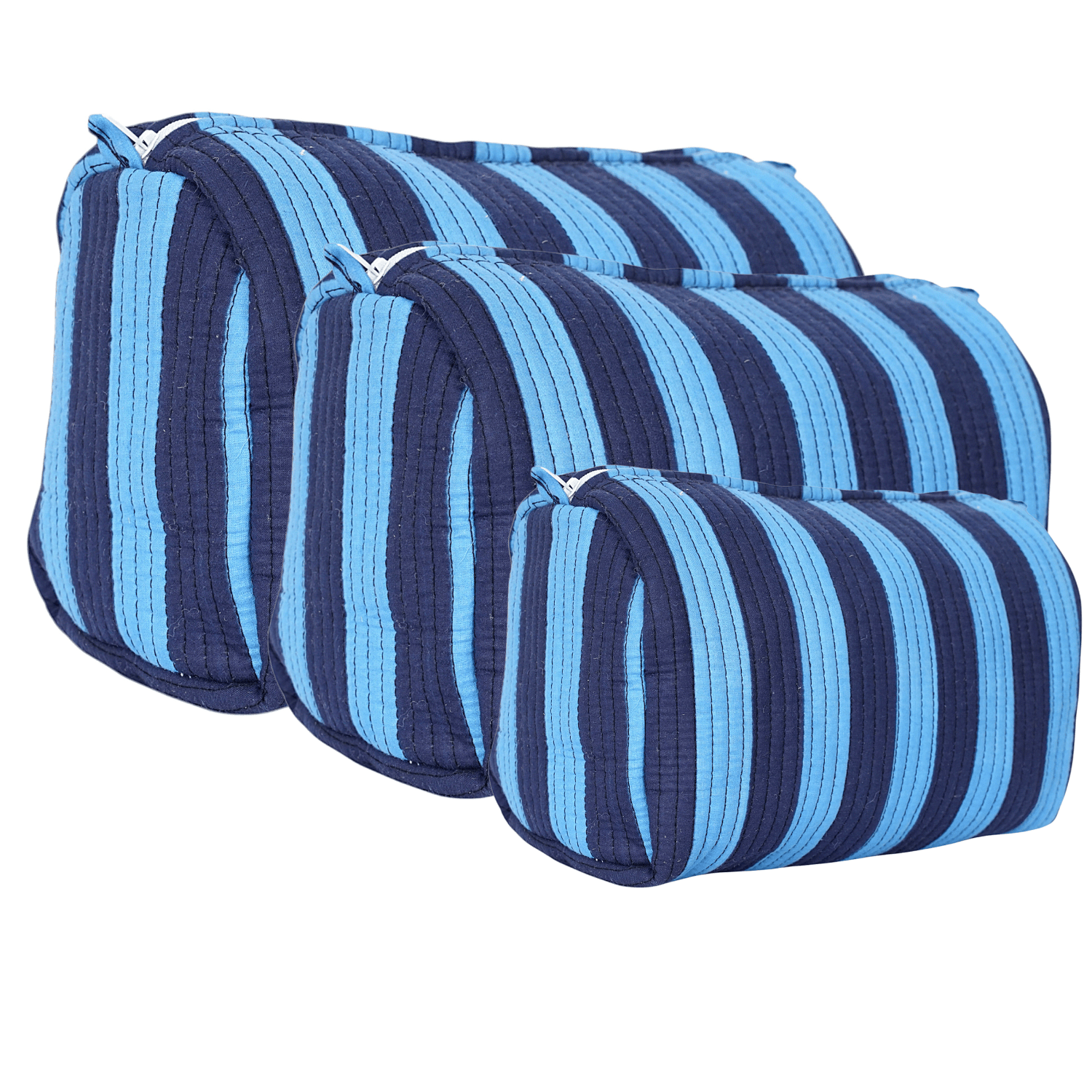 The Striped Travel Set — handmade cotton travel pouch set, ethically made in Rajasthan, India