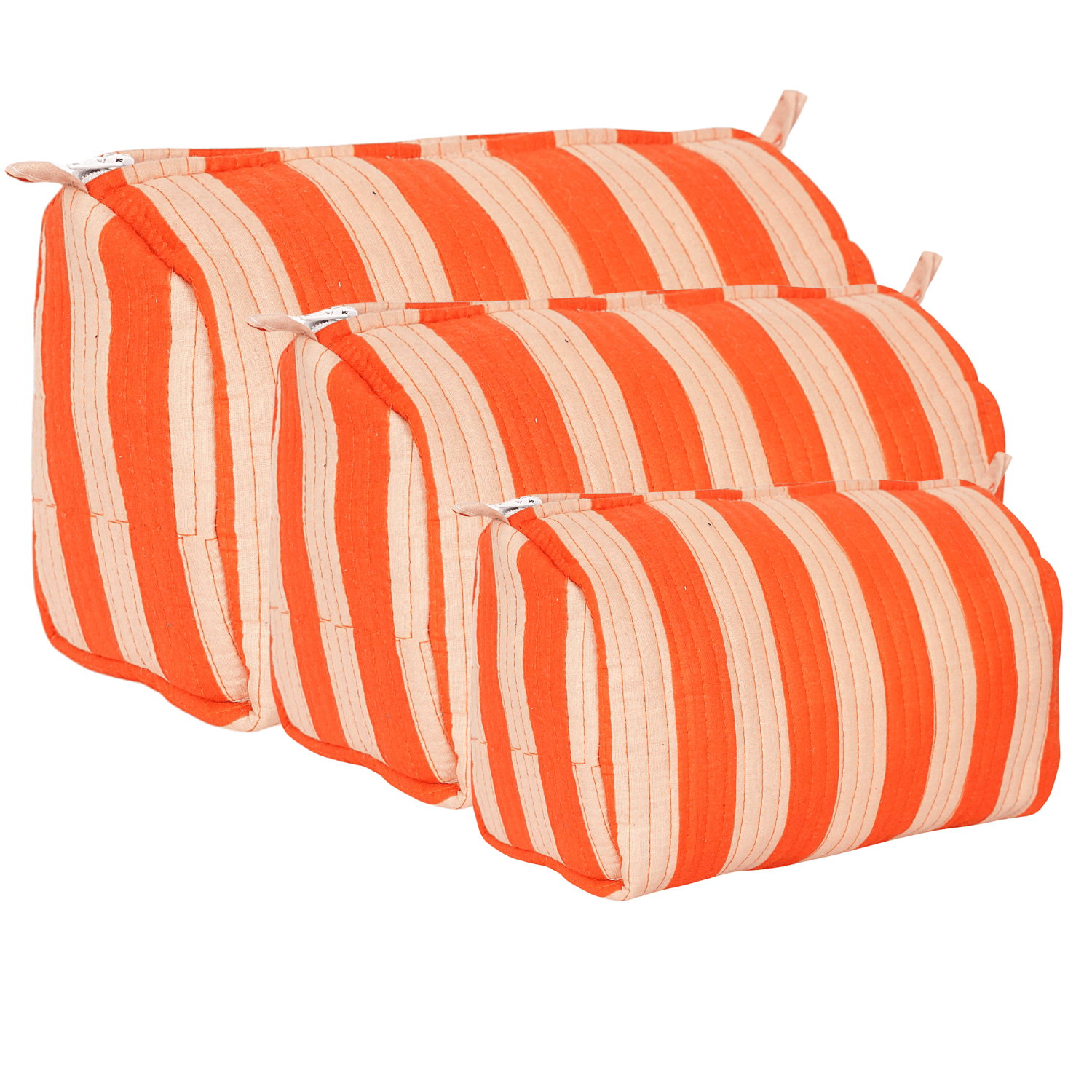 The Striped Travel Set — handmade cotton travel pouch set, ethically made in Rajasthan, India
