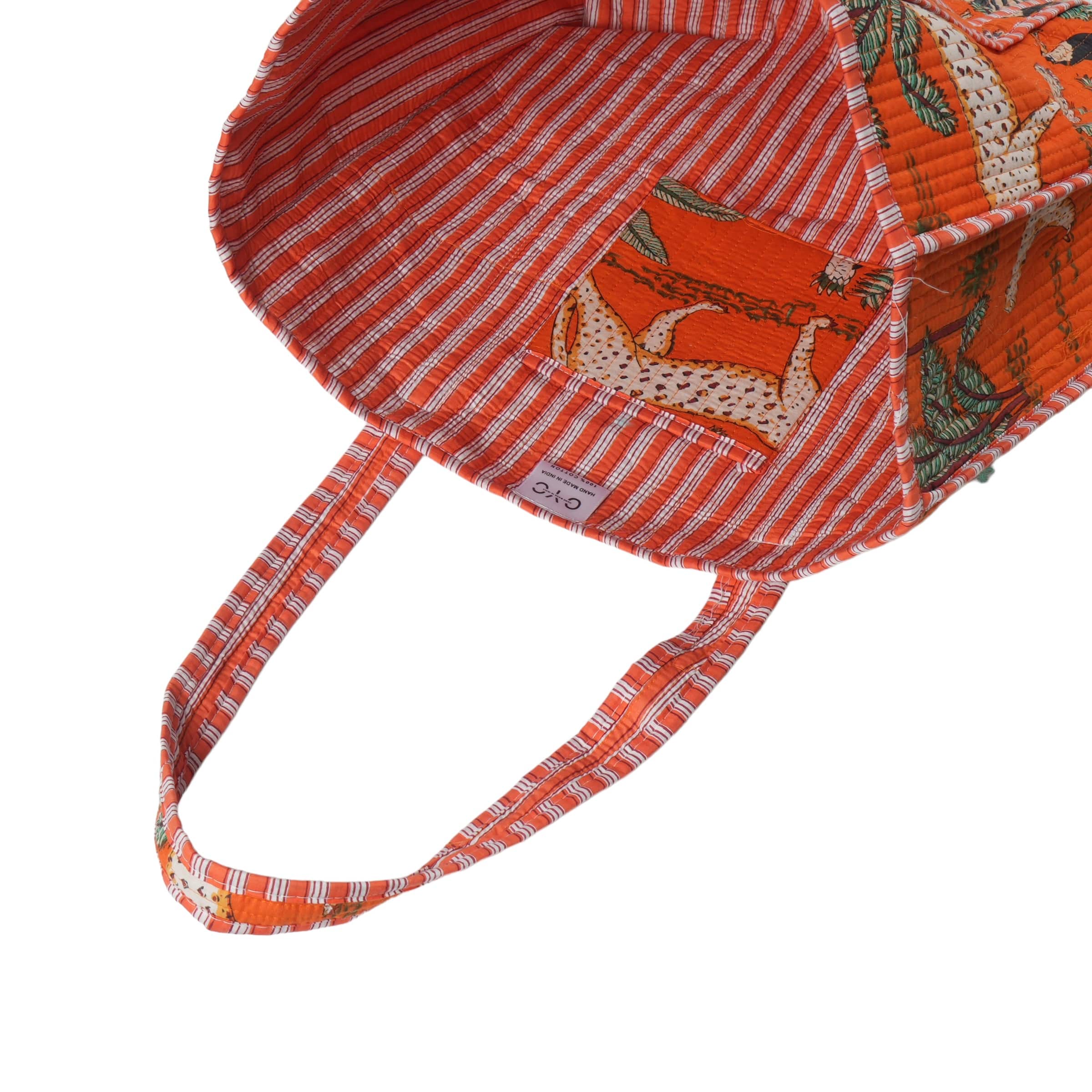 The Jungle Tote — handmade hand block printed cotton tote bag, ethically made in Rajasthan, India