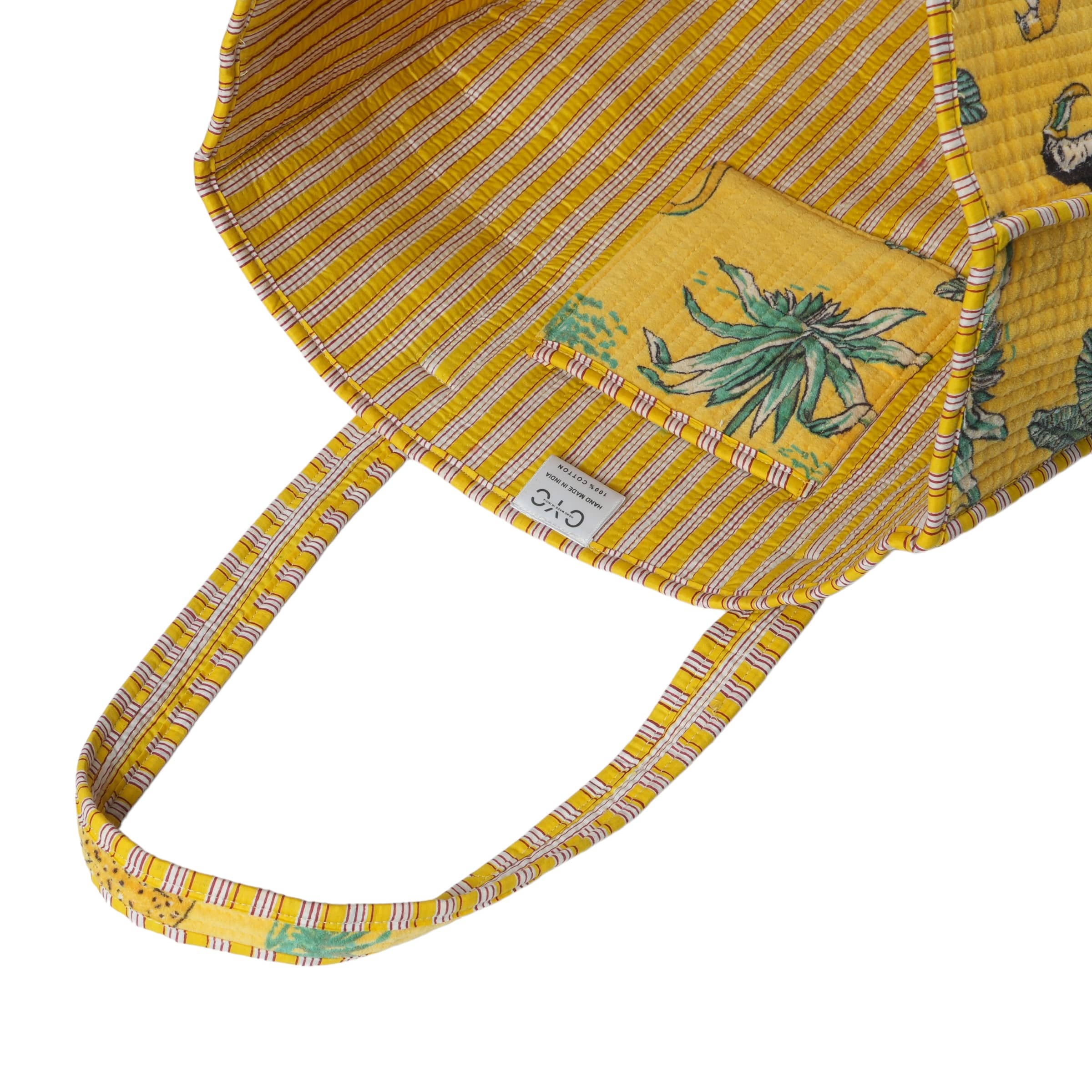 The Jungle Tote — handmade hand block printed cotton tote bag, ethically made in Rajasthan, India