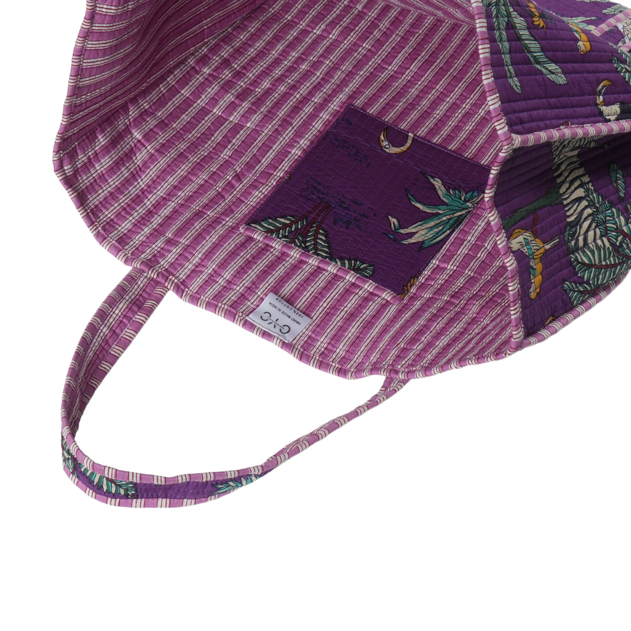 The Jungle Tote — handmade hand block printed cotton tote bag, ethically made in Rajasthan, India