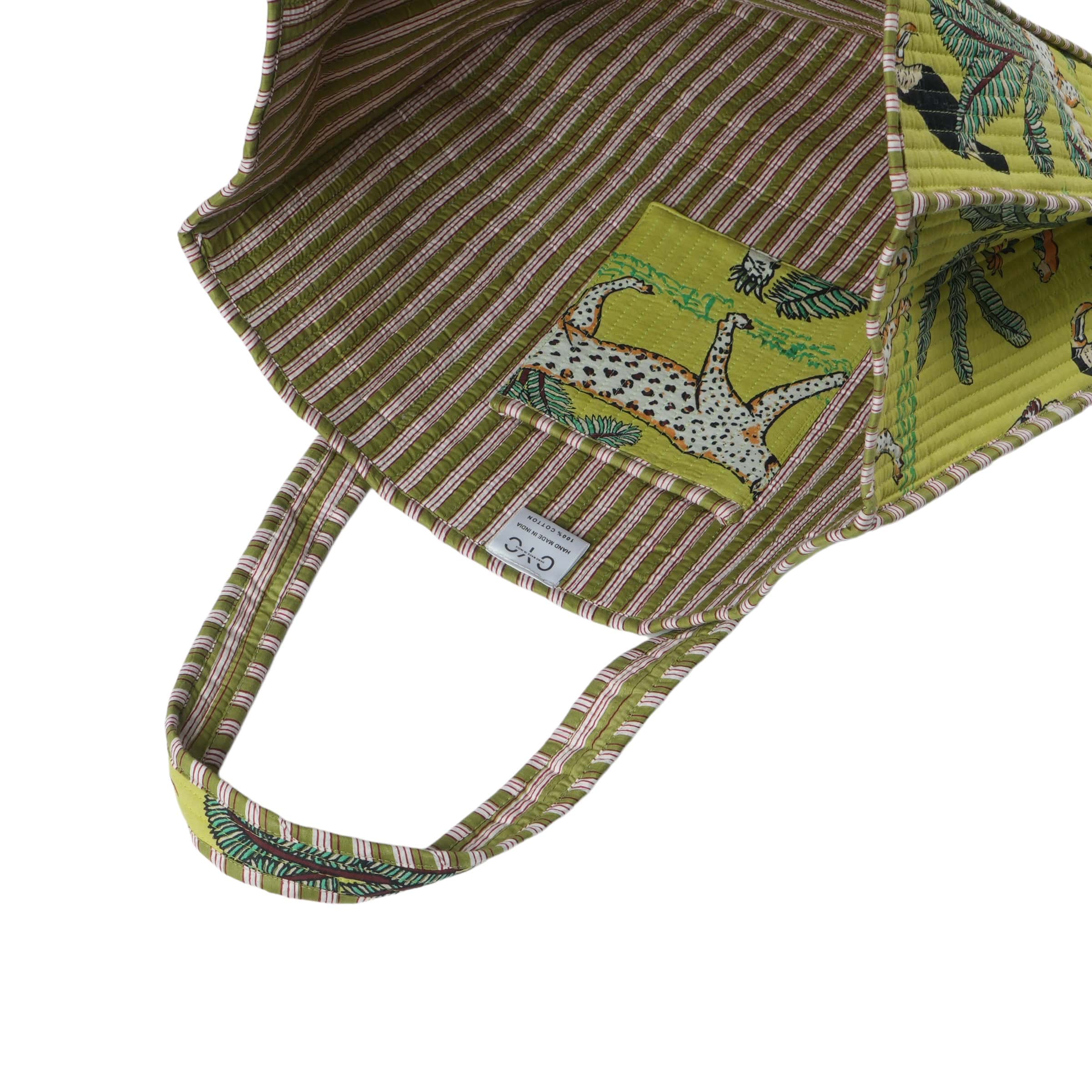 The Jungle Tote — handmade hand block printed cotton tote bag, ethically made in Rajasthan, India