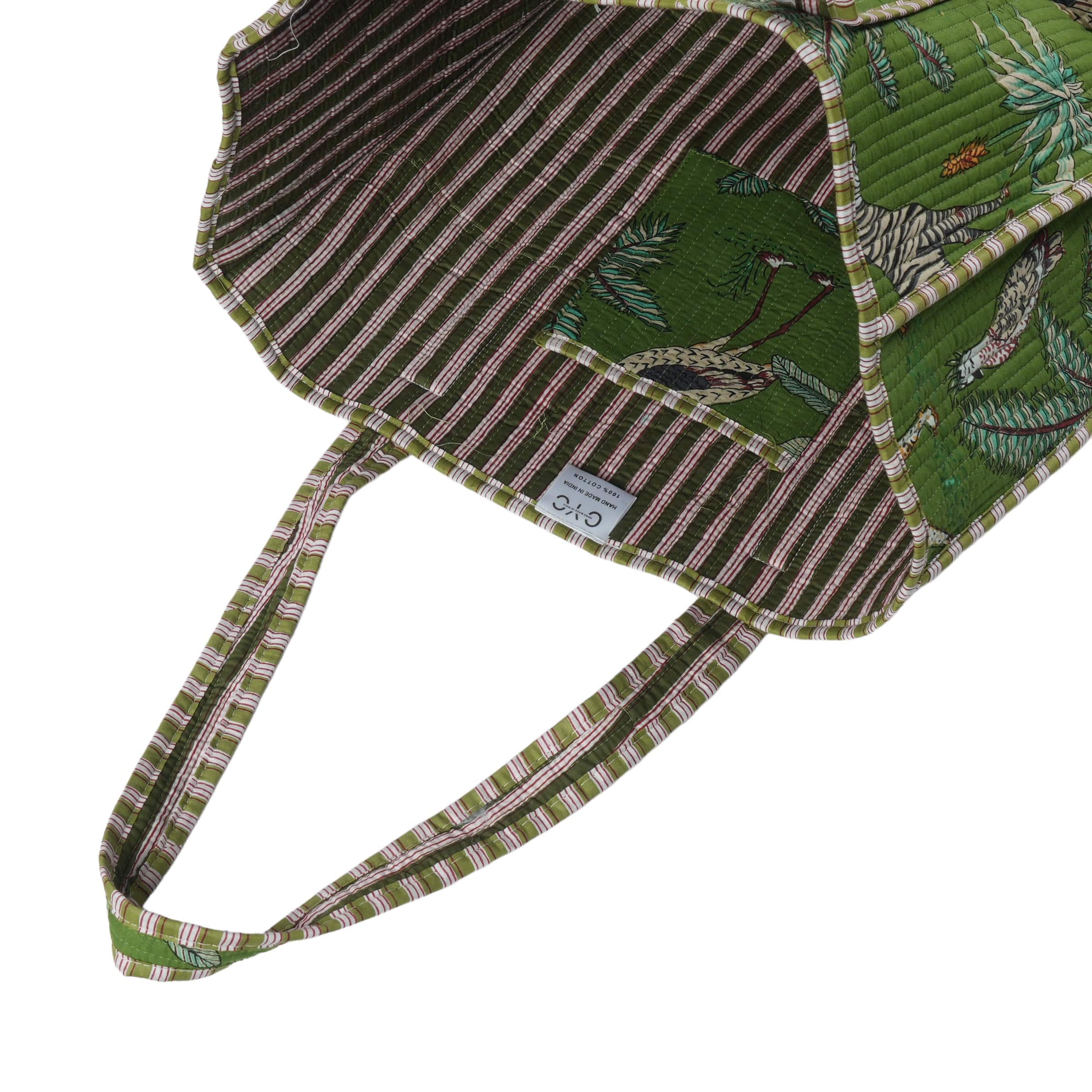 The Jungle Tote — handmade hand block printed cotton tote bag, ethically made in Rajasthan, India