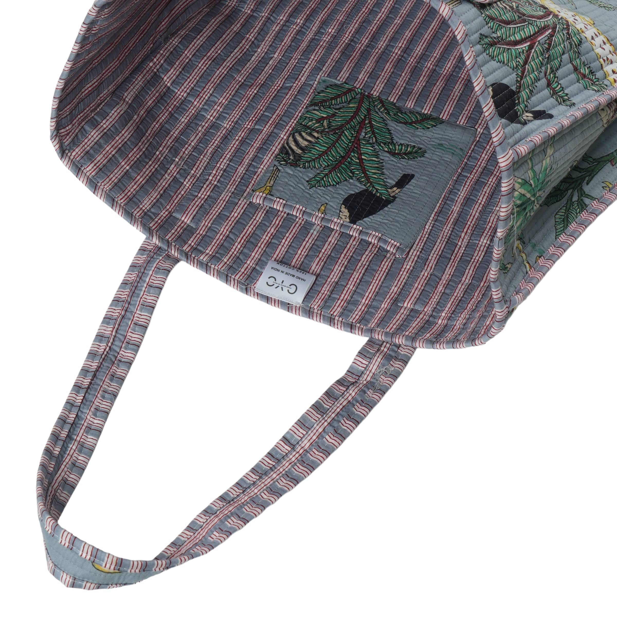 The Jungle Tote — handmade hand block printed cotton tote bag, ethically made in Rajasthan, India