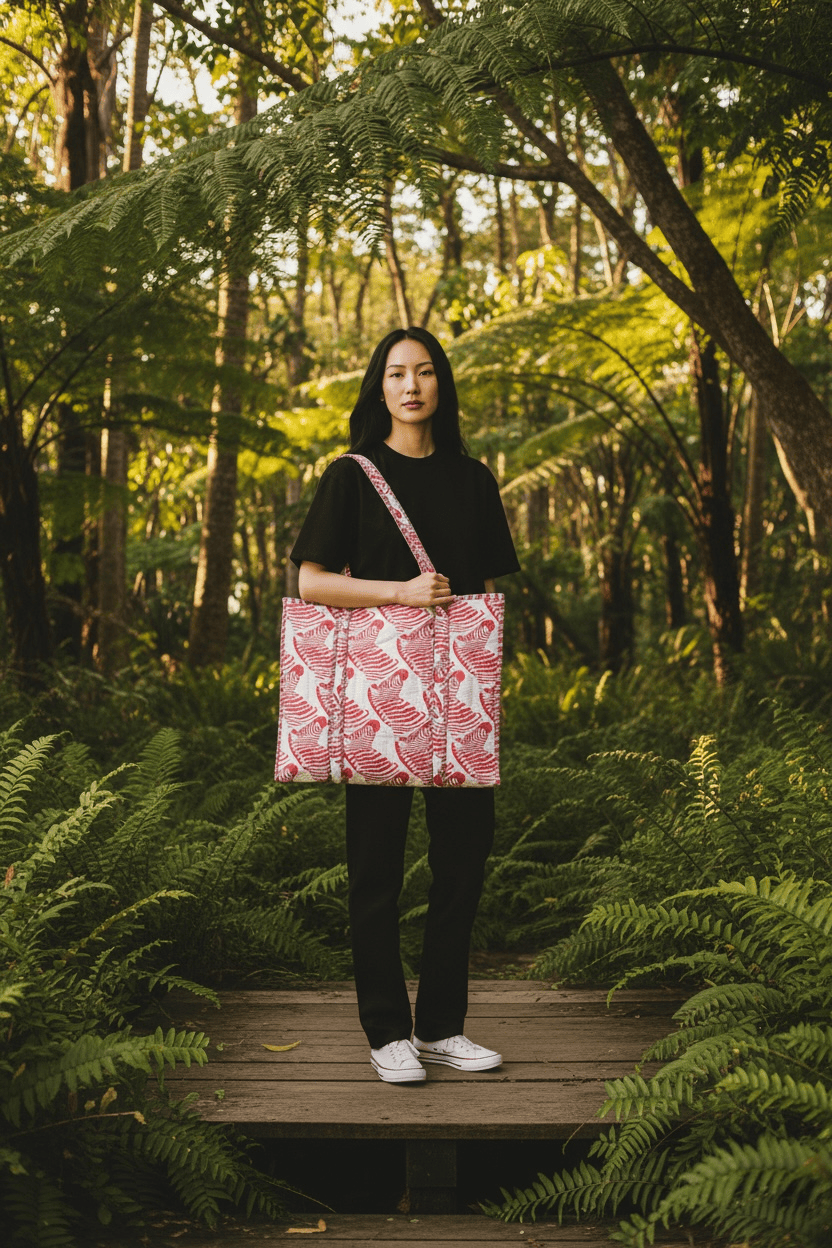 The Zebra Tote — handmade hand block printed cotton tote bag, ethically made in Rajasthan, India