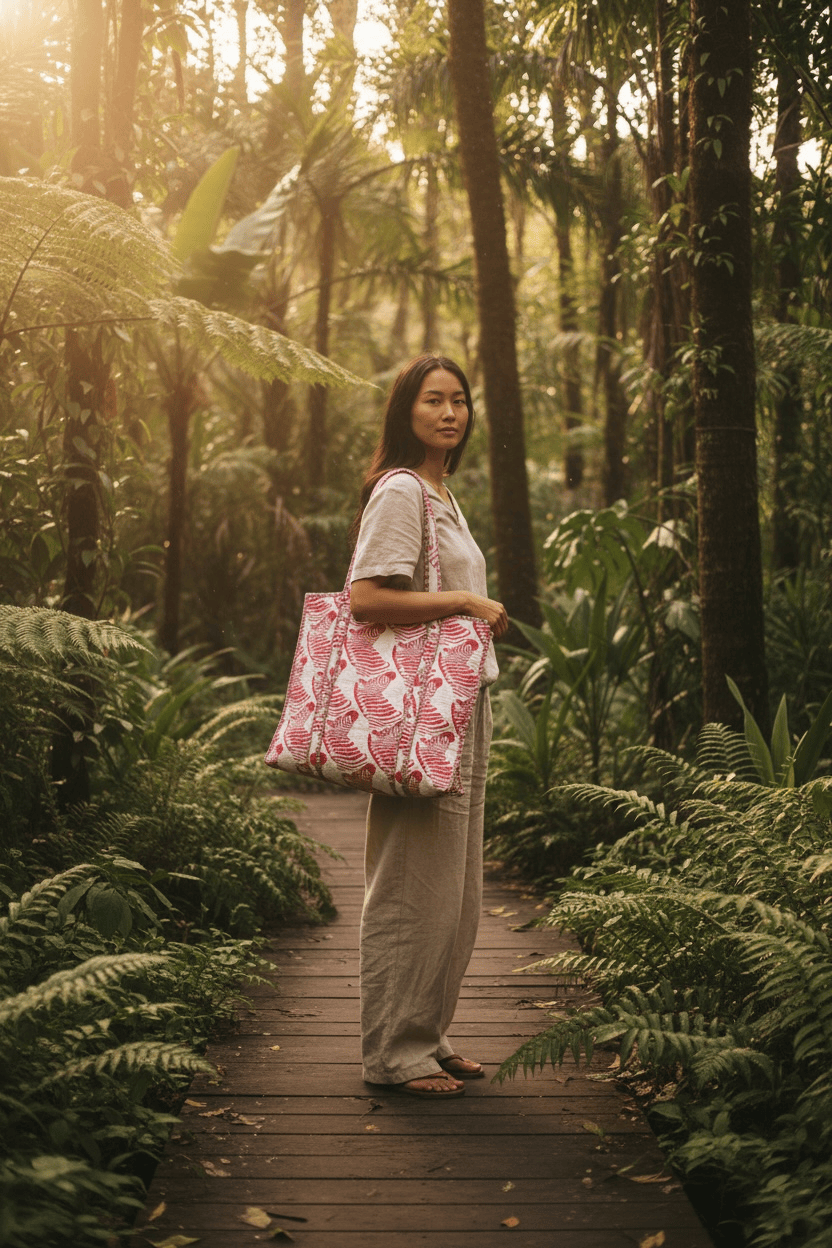 The Zebra Tote — handmade hand block printed cotton tote bag, ethically made in Rajasthan, India
