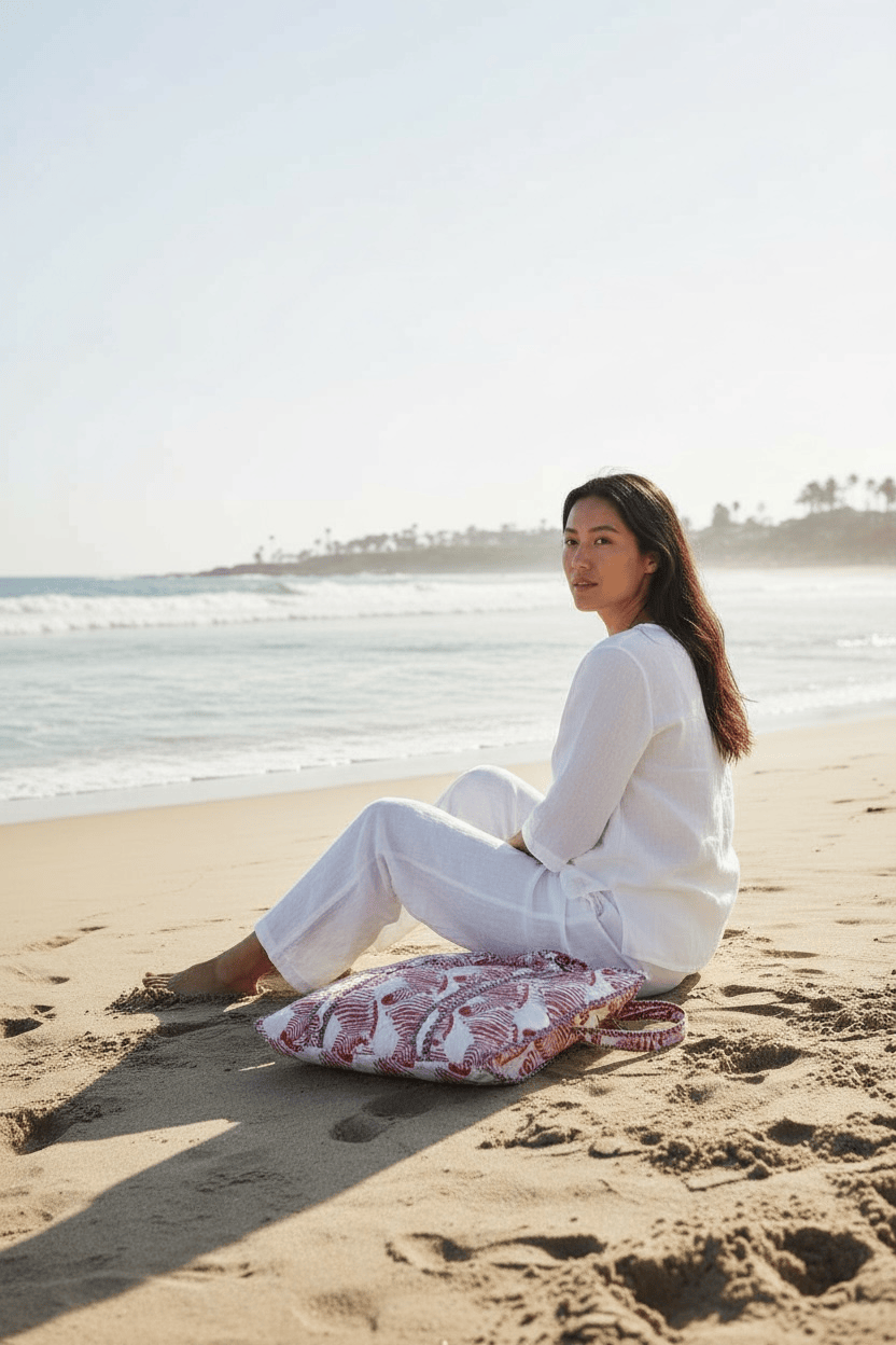 The Zebra Tote — handmade hand block printed cotton tote bag, ethically made in Rajasthan, India