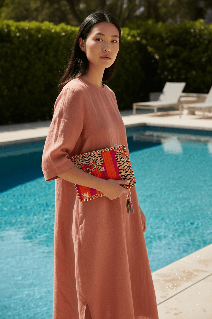 Recycled Flat Pouch — handmade hand block printed cotton pouch, ethically made in Rajasthan, India