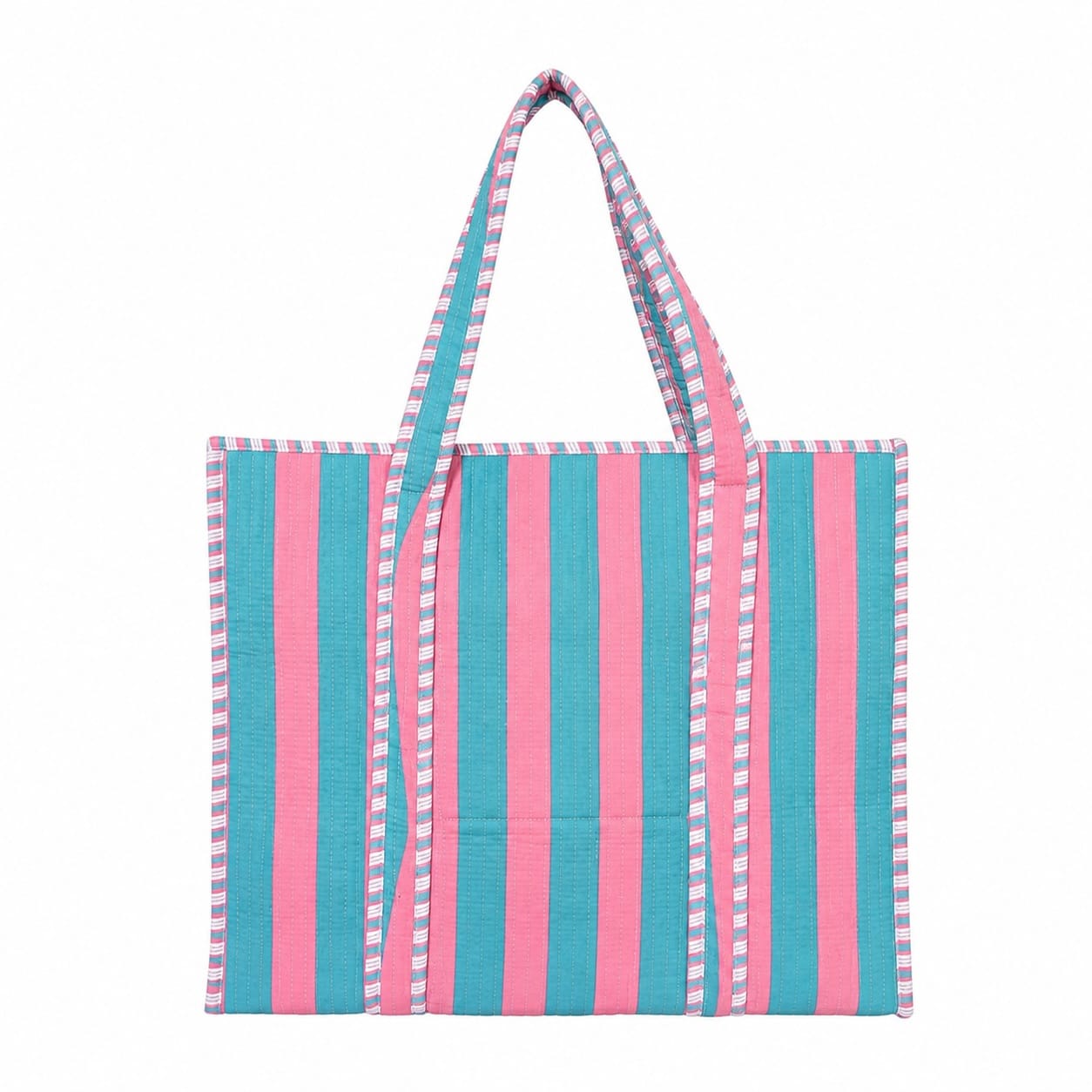 The Stripe Tote — handmade hand block printed cotton tote bag, ethically made in Rajasthan, India