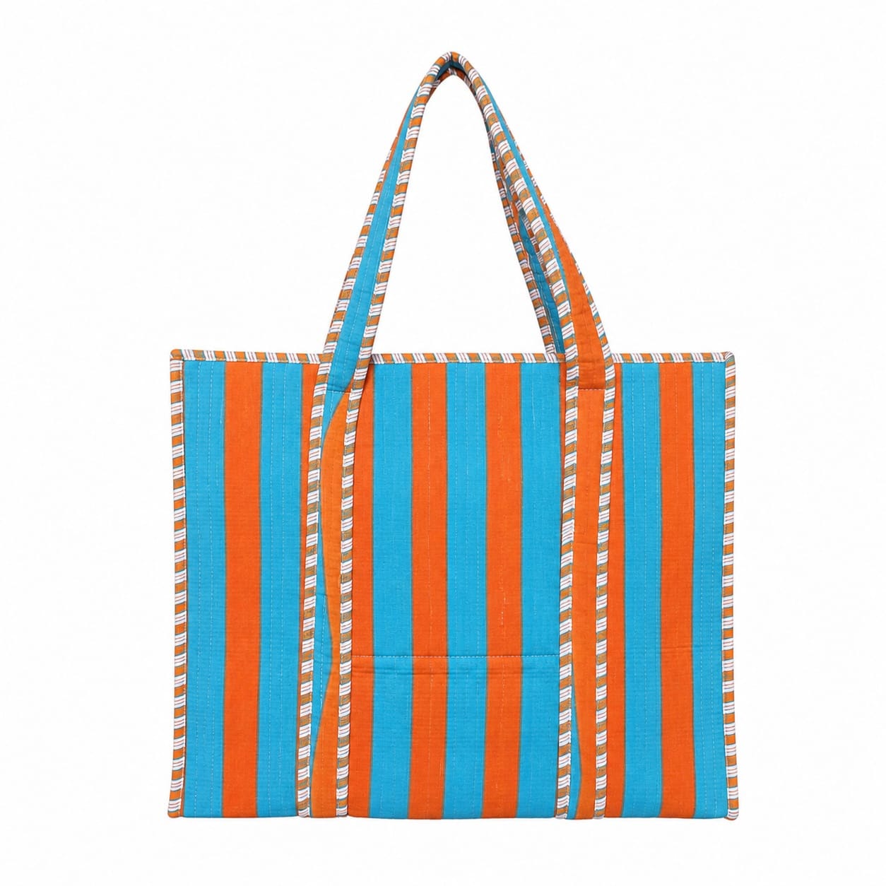 The Stripe Tote — handmade hand block printed cotton tote bag, ethically made in Rajasthan, India