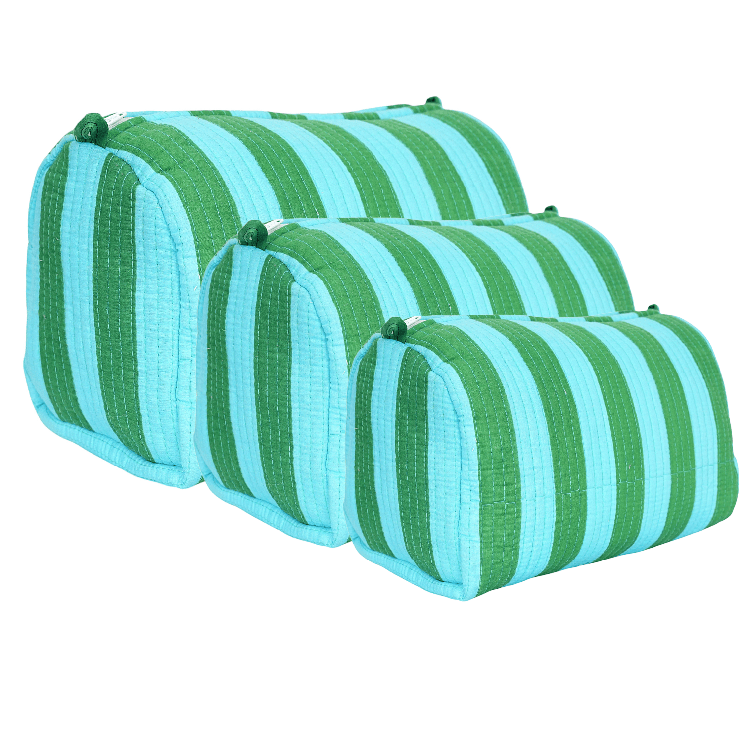 The Striped Travel Set — handmade cotton travel pouch set, ethically made in Rajasthan, India